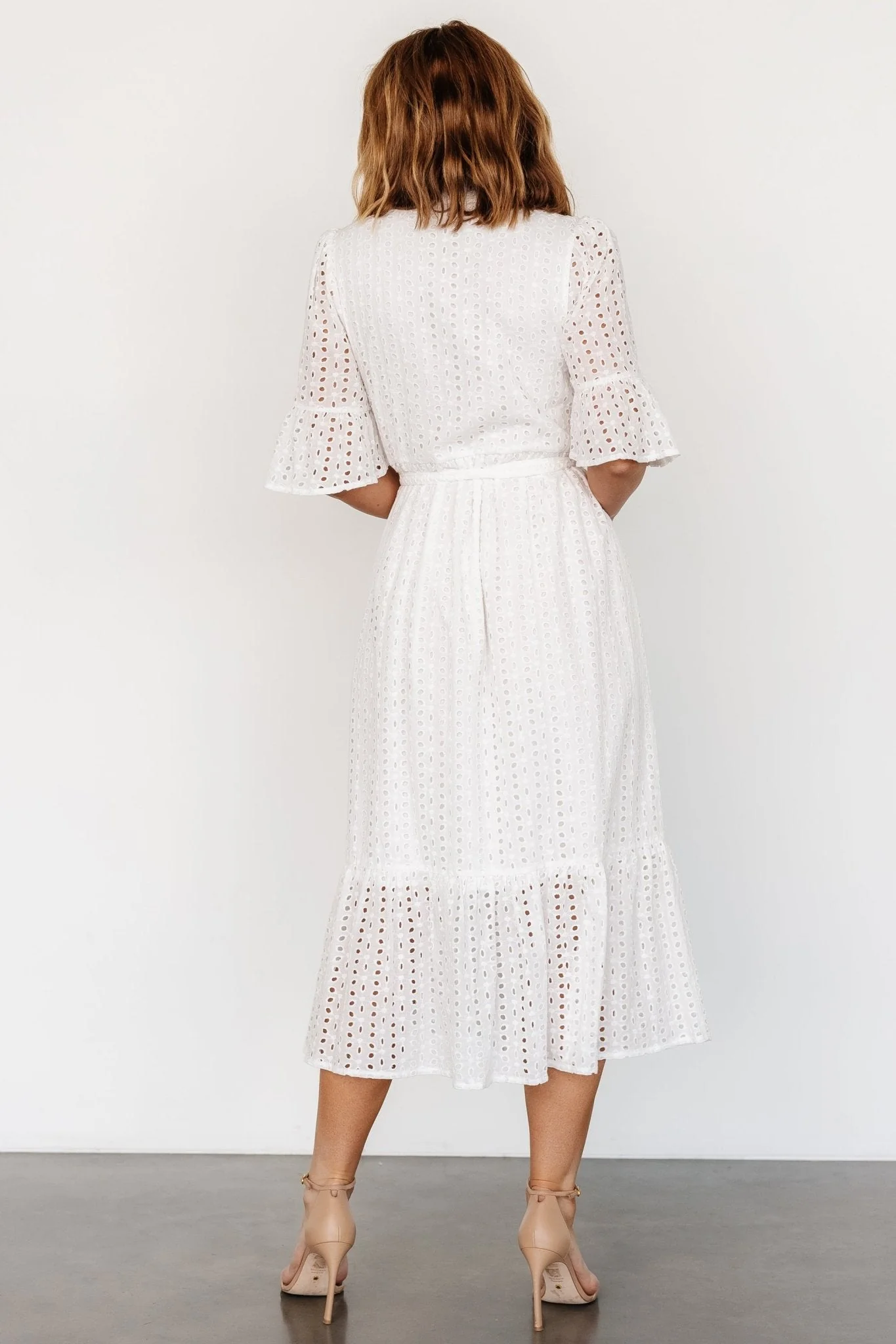Virginia Eyelet Midi Dress | Off White