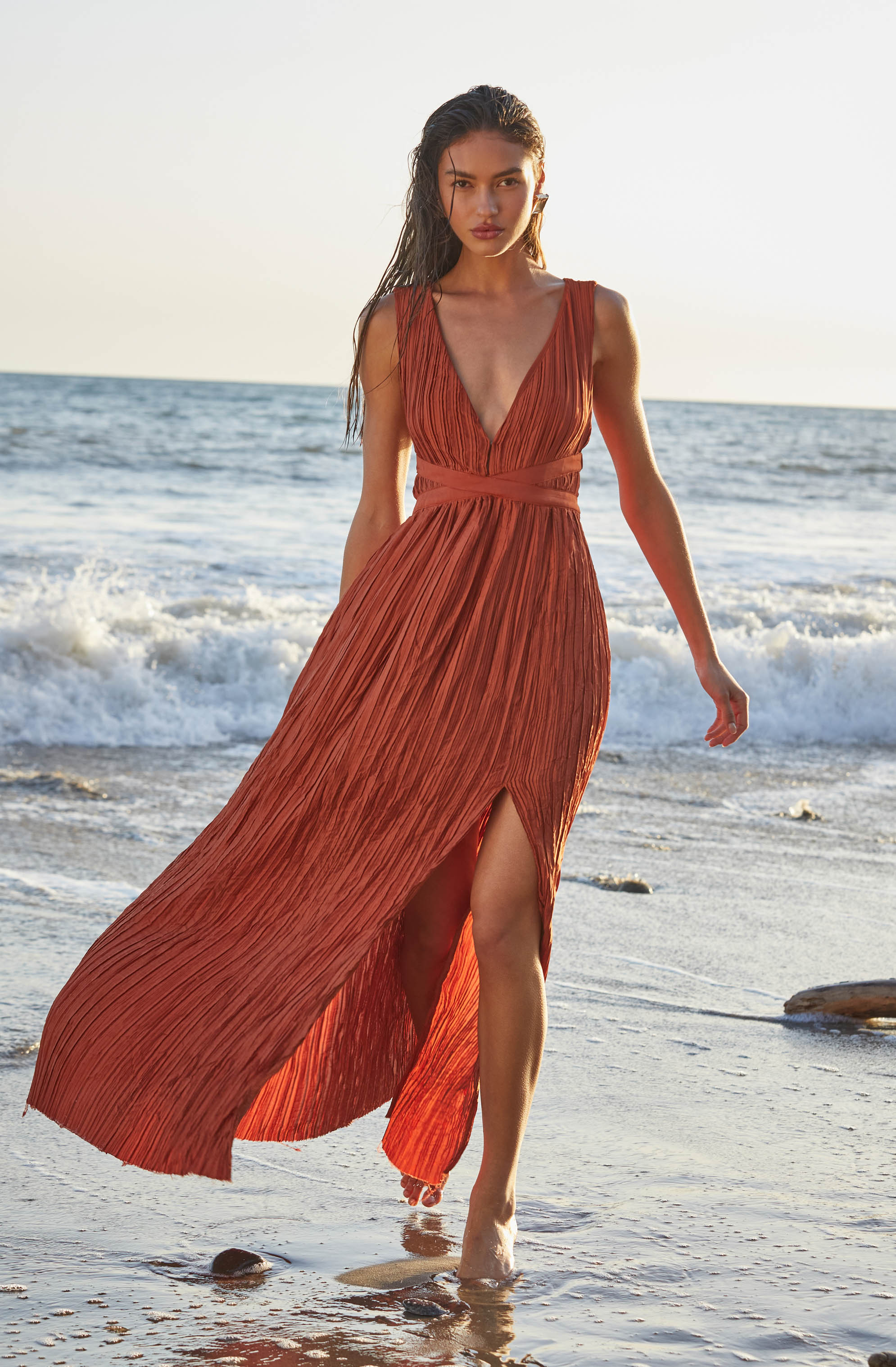 Tesni Pleated Maxi Dress