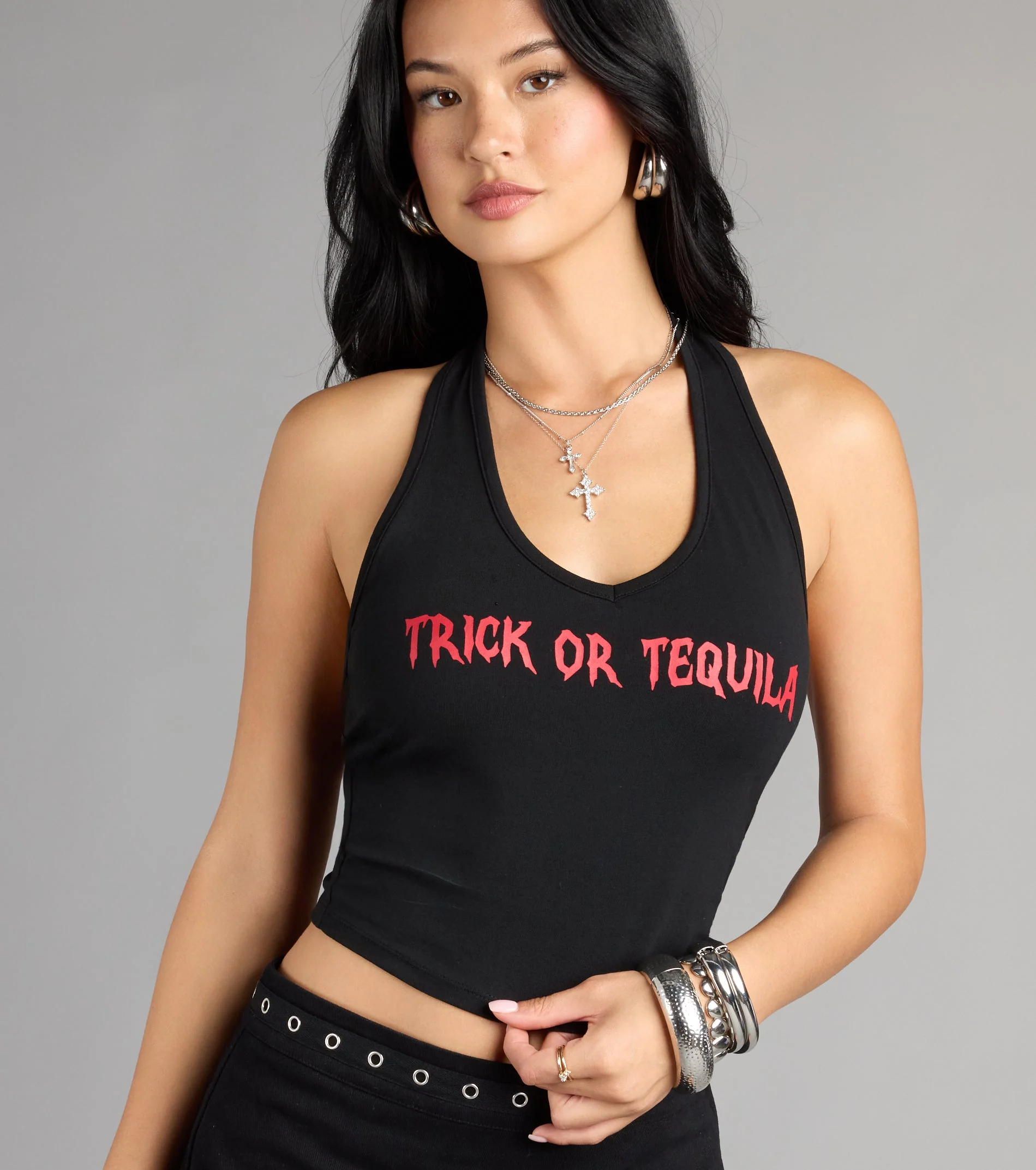 Trick Or Tequila Halter Crop Top