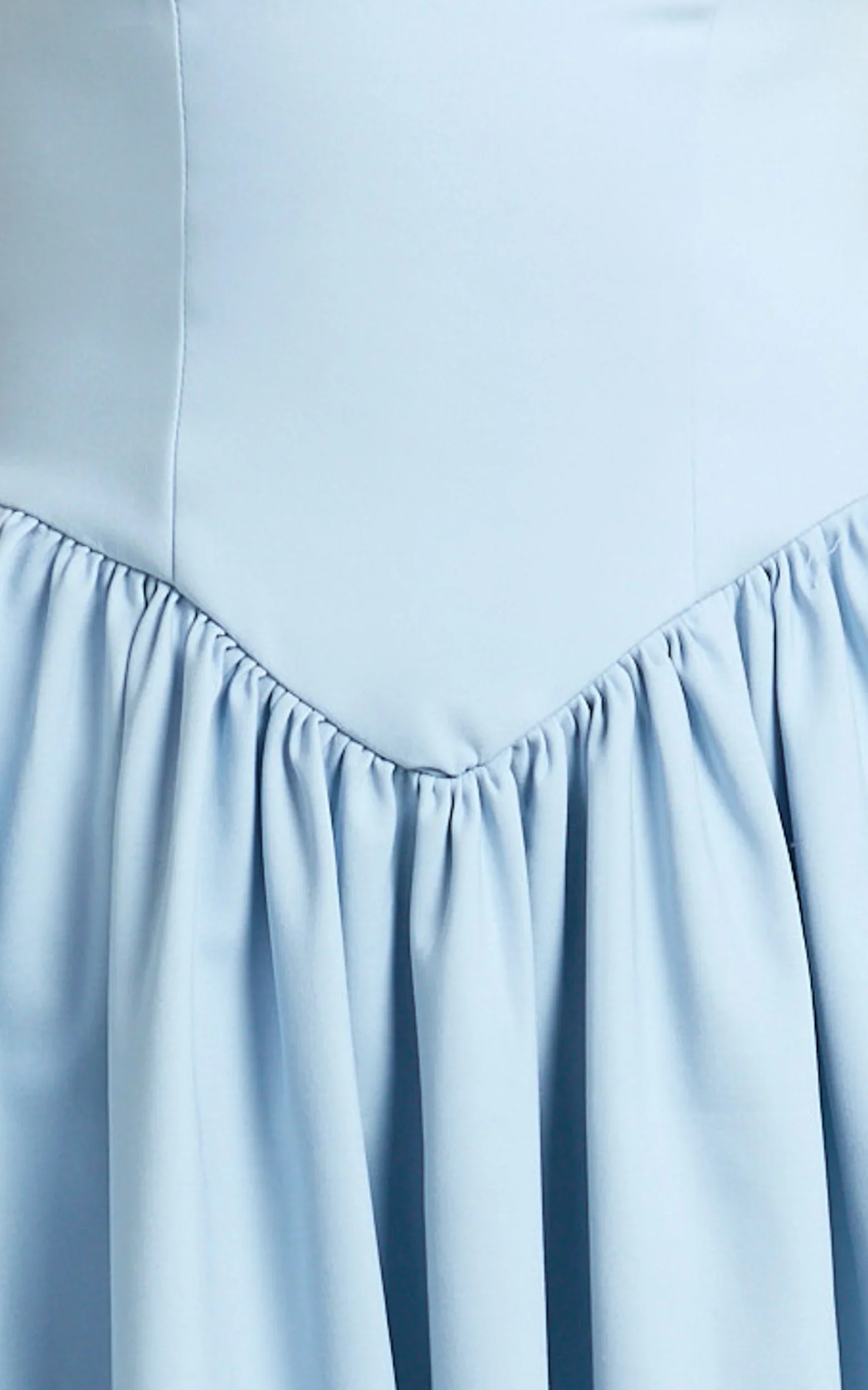 Helda Midi Dress Halter Tie Neck Corset Panel Dress in Soft Blue