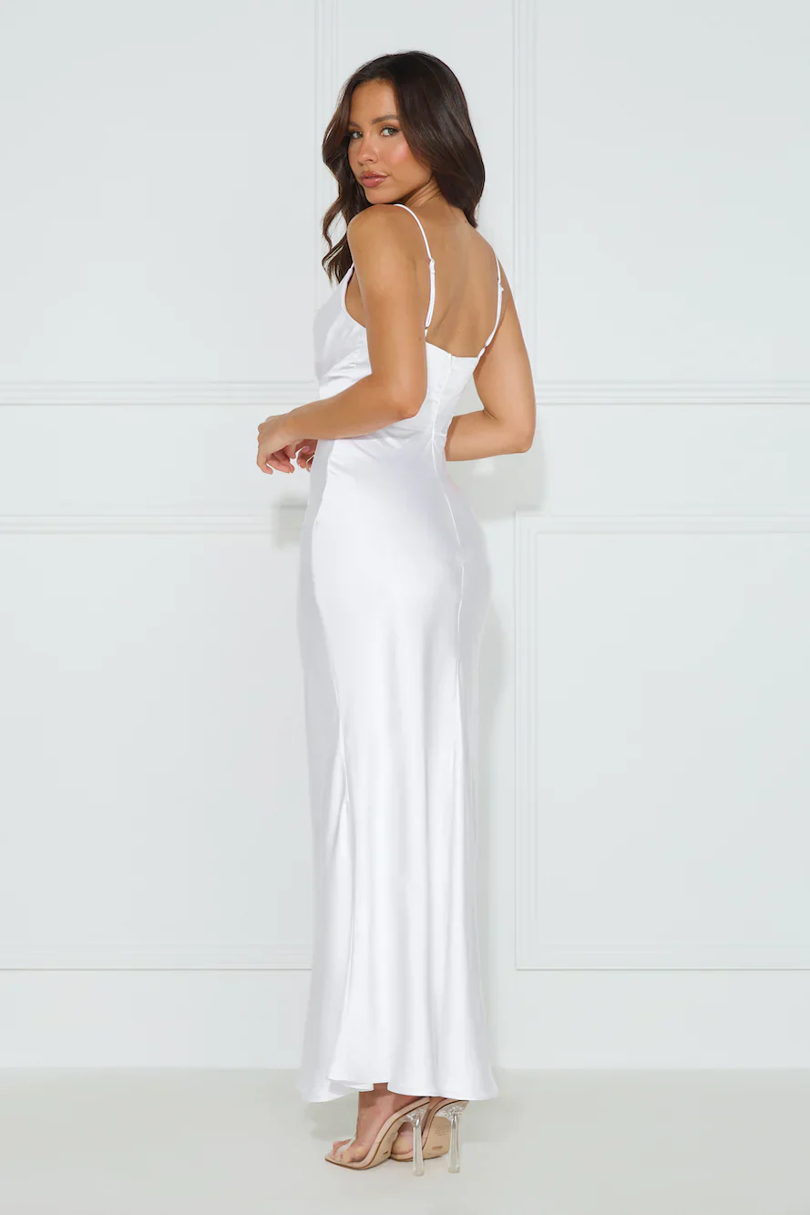 Nobody But You Satin Maxi Dress White