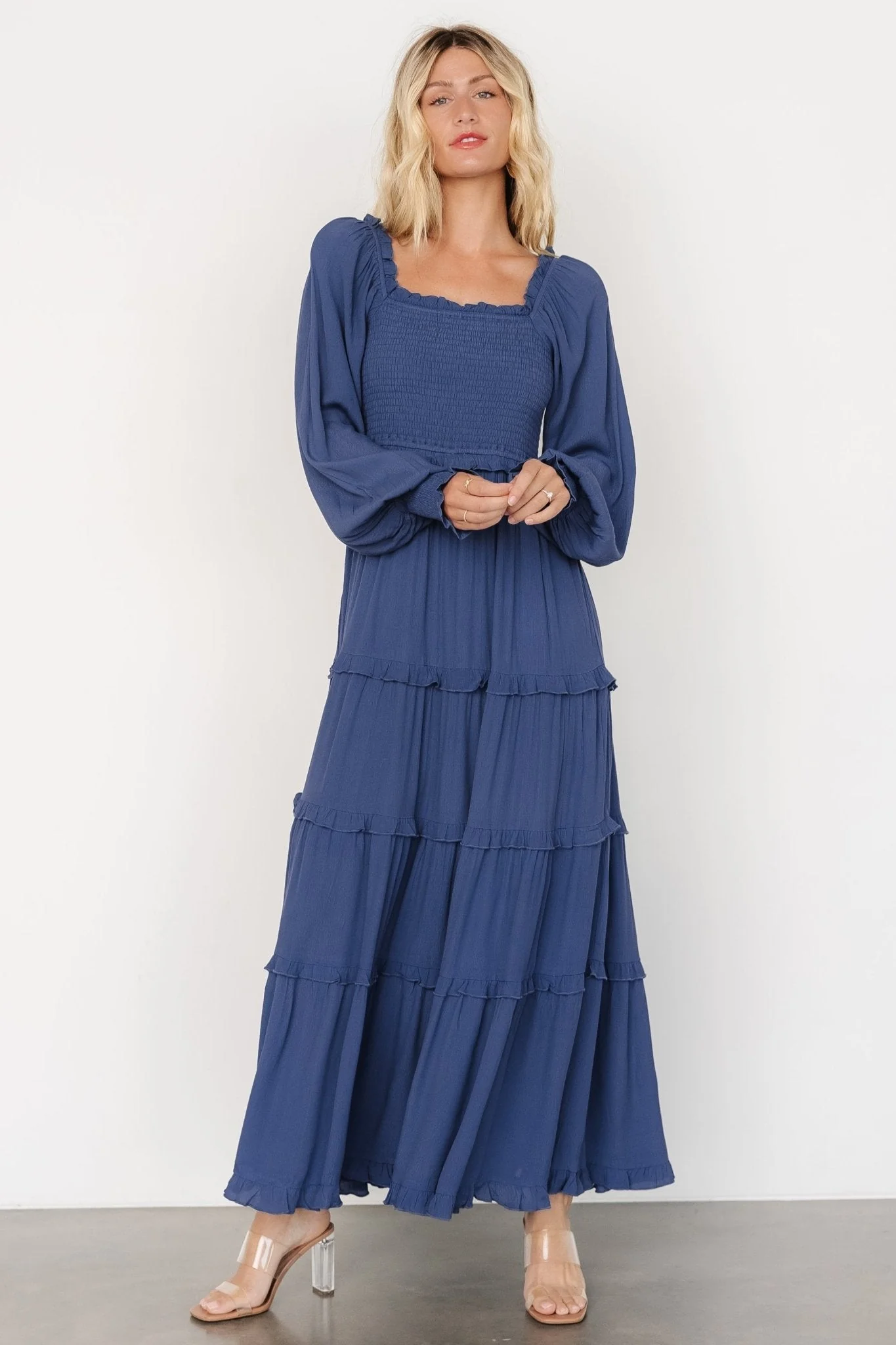 Lana Smocked Maxi Dress | Blue