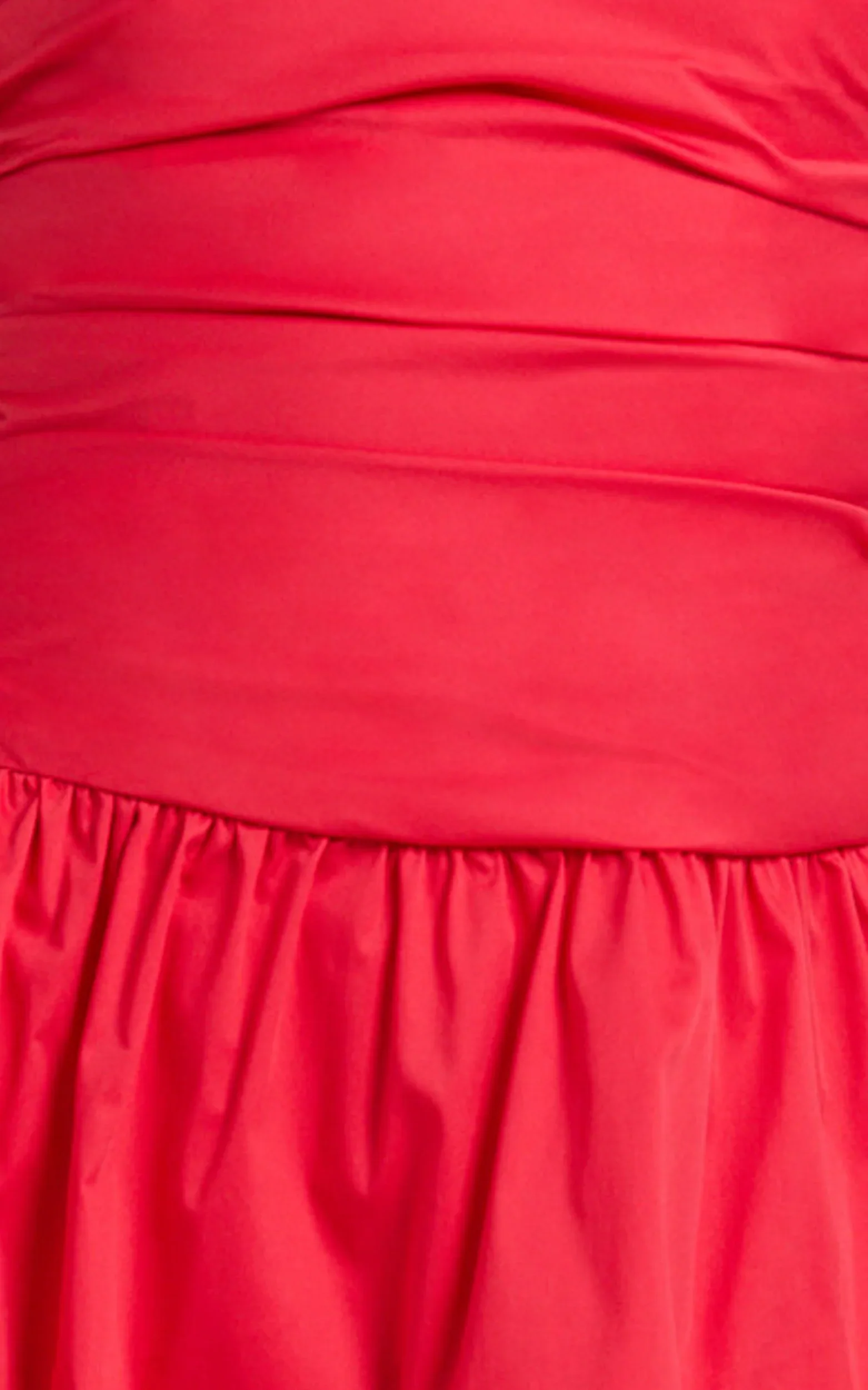 Donatella Mini Dress Strapless Drop Waist Dress in Red