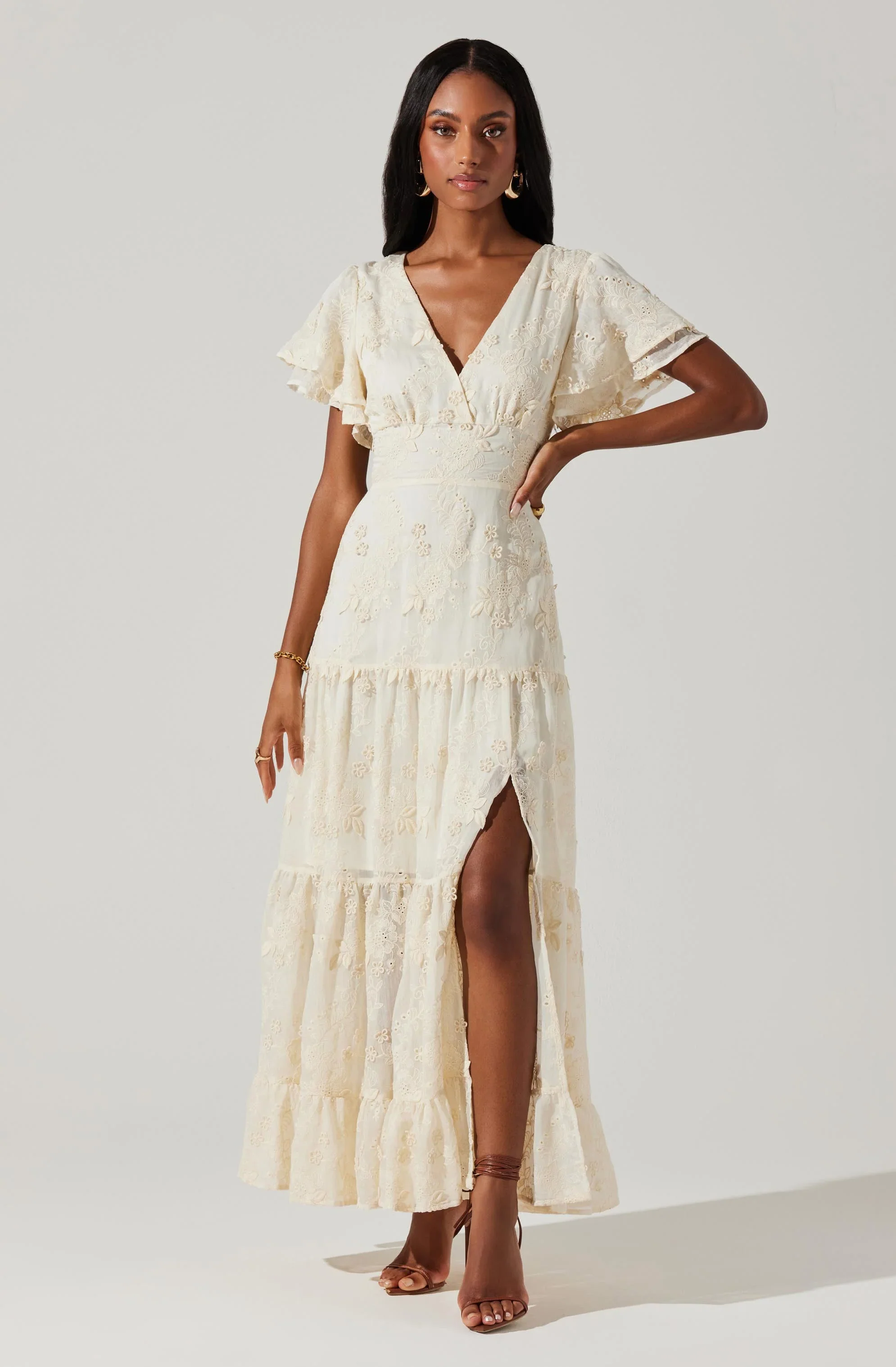 Junia Embroidered Tiered Maxi Dress