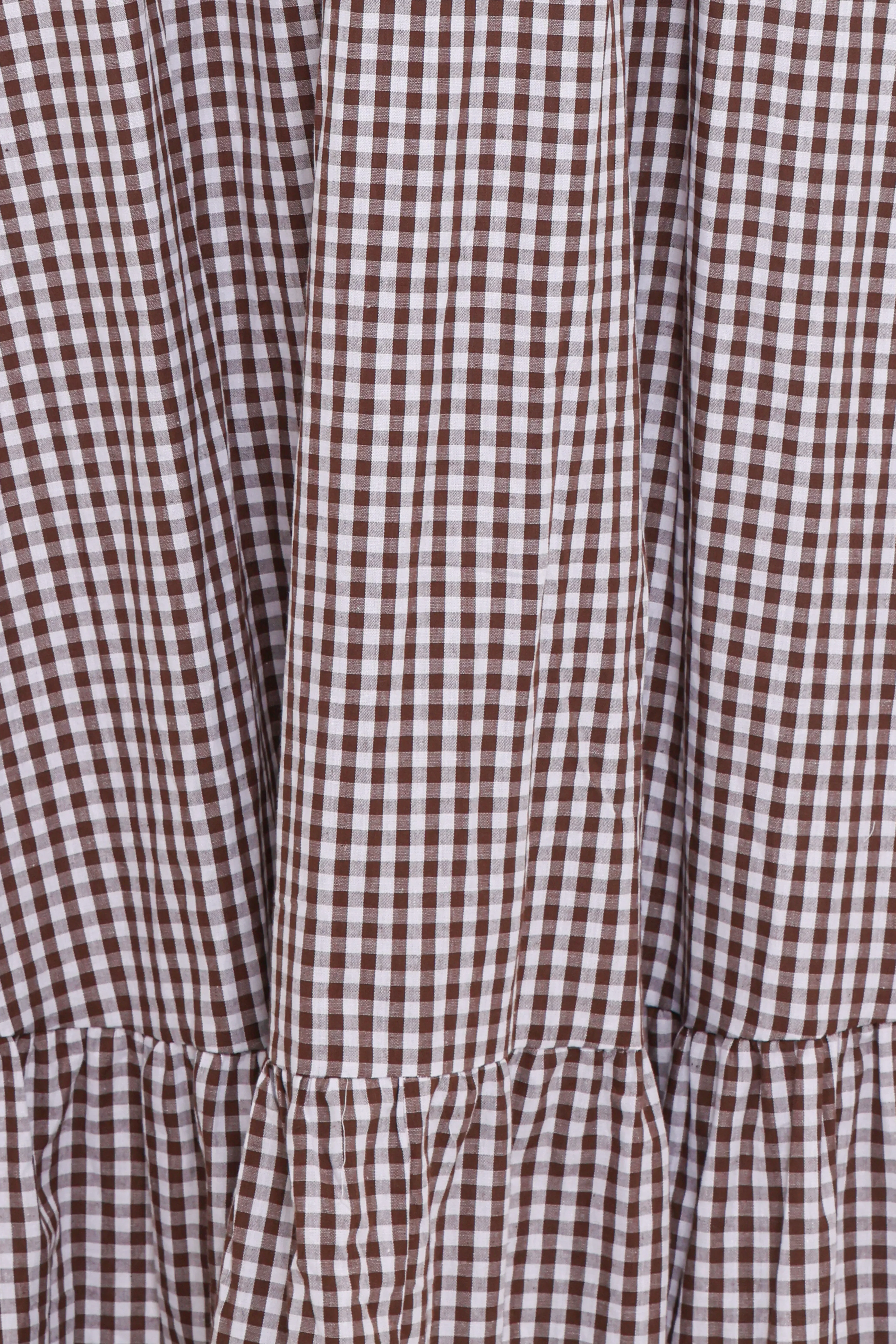 Reid Maxi Dress - Brown Gingham