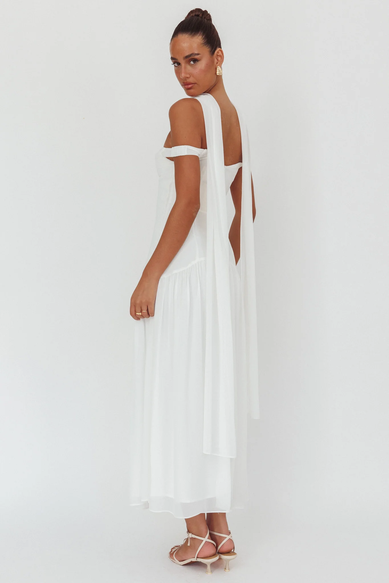 Kaycee Drop Waist Maxi Dress White
