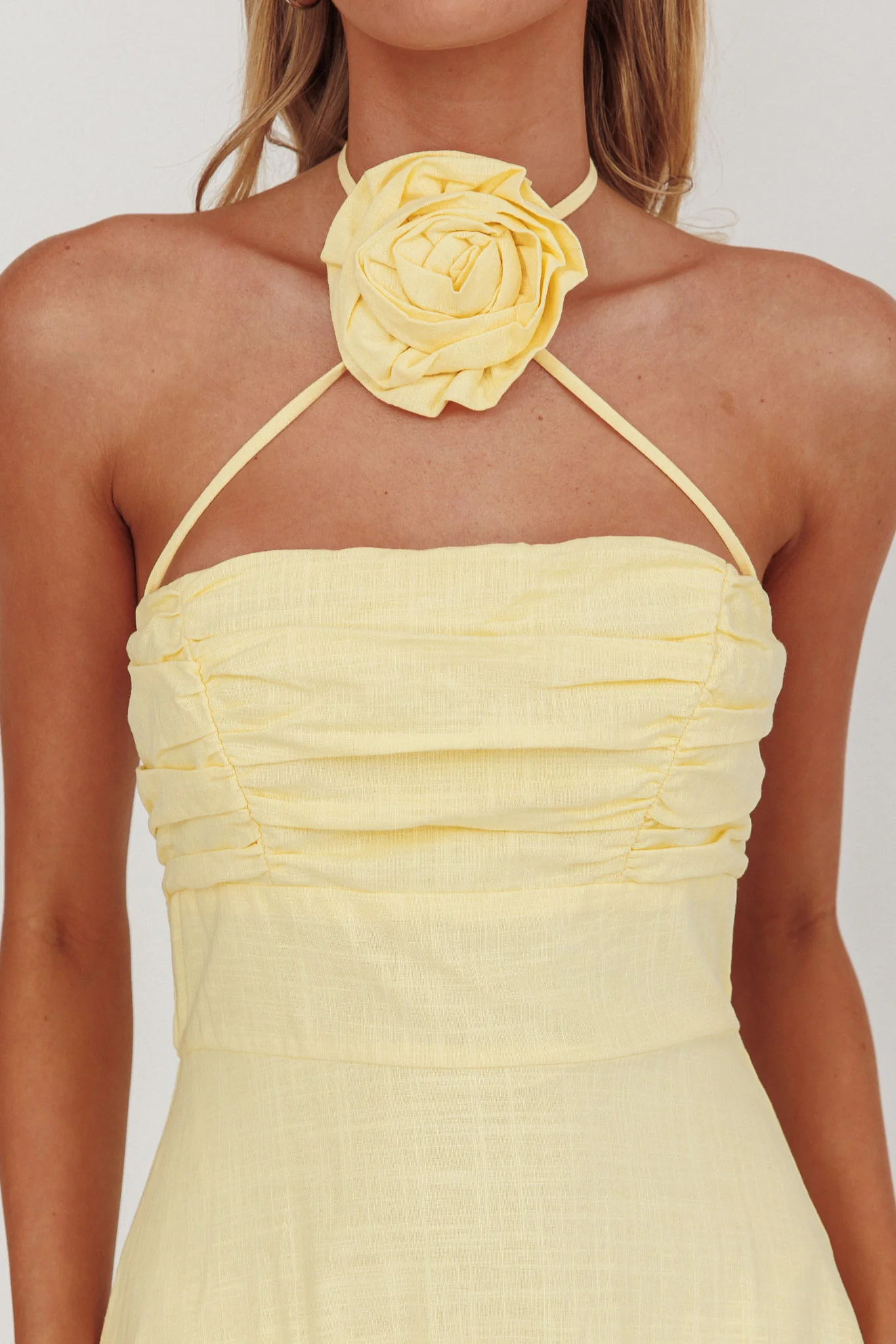 Bondi Rose Decoration Maxi Dress Lemon