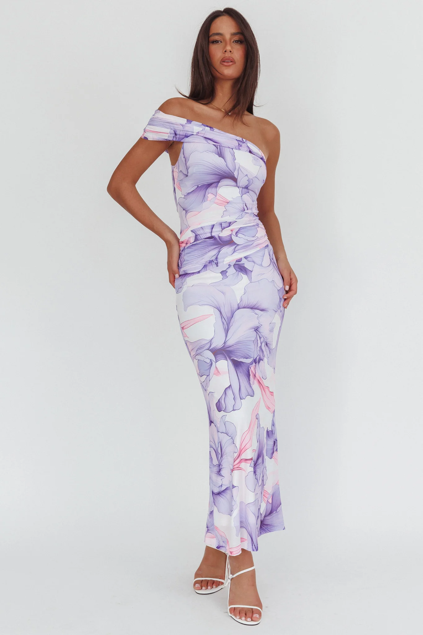 Gala One-Shoulder Maxi Dress Orchid Lilac