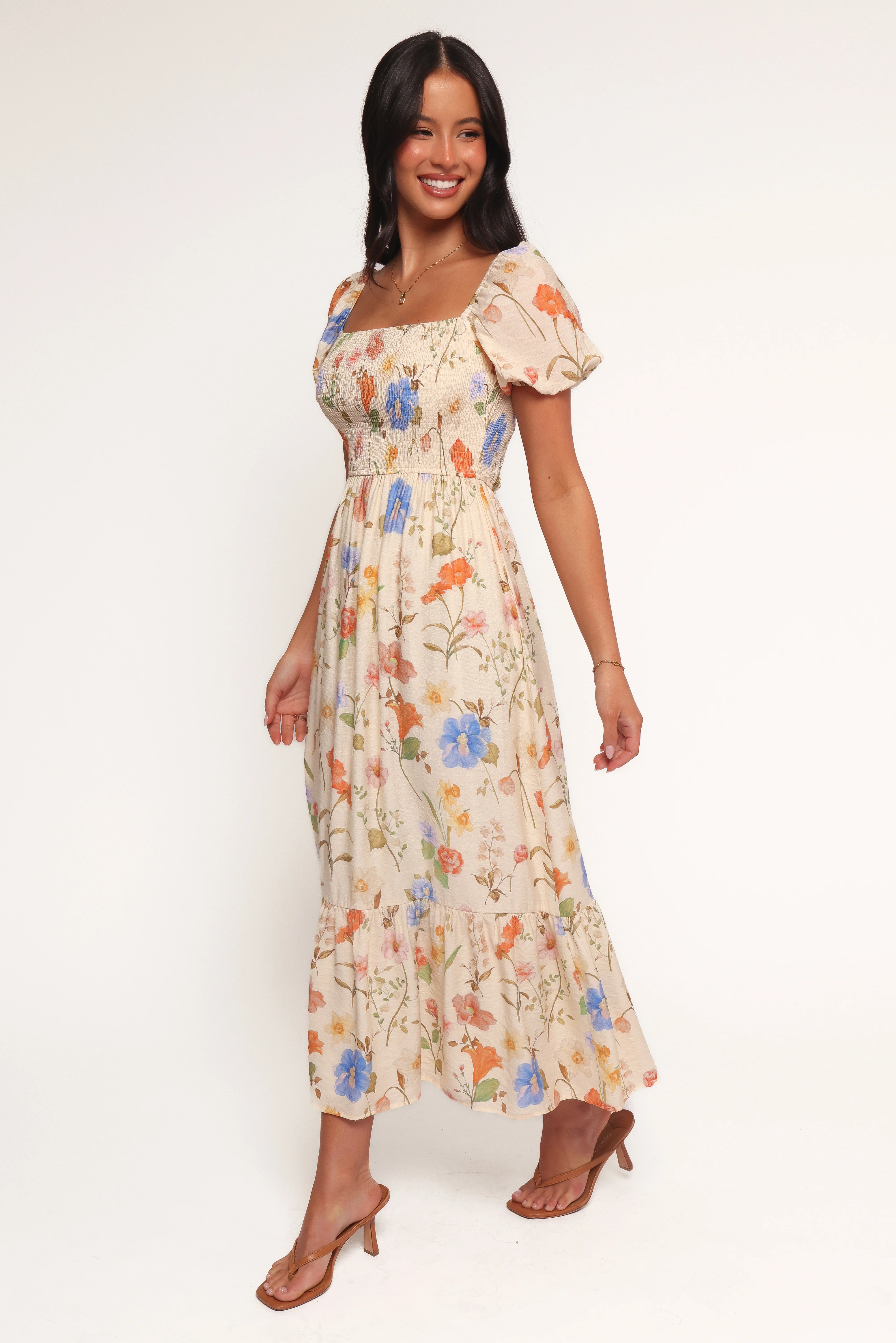 Cecelia Puff Sleeve Maxi Dress - Floral
