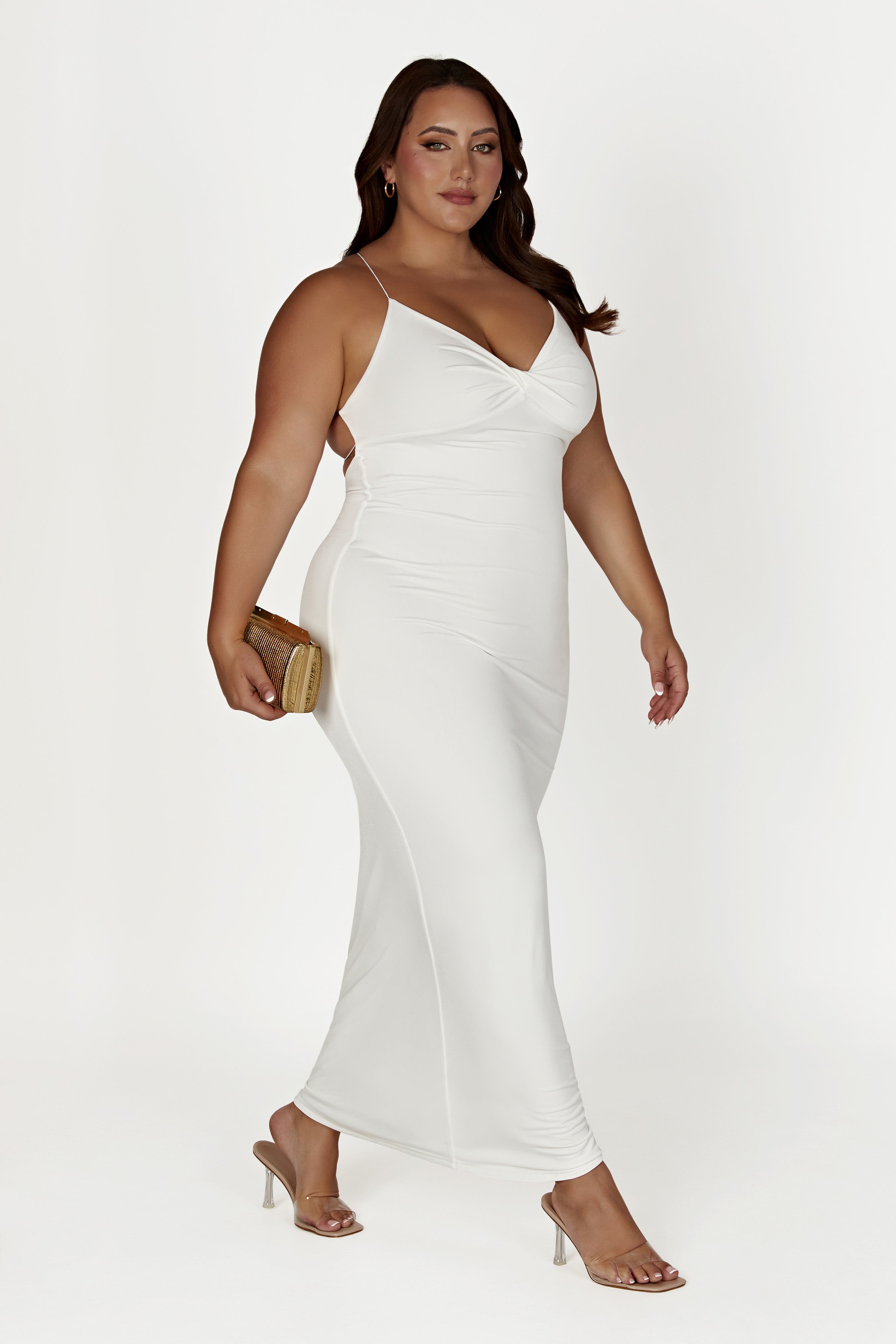 MESHKI Sinead Twist Maxi Dress - White