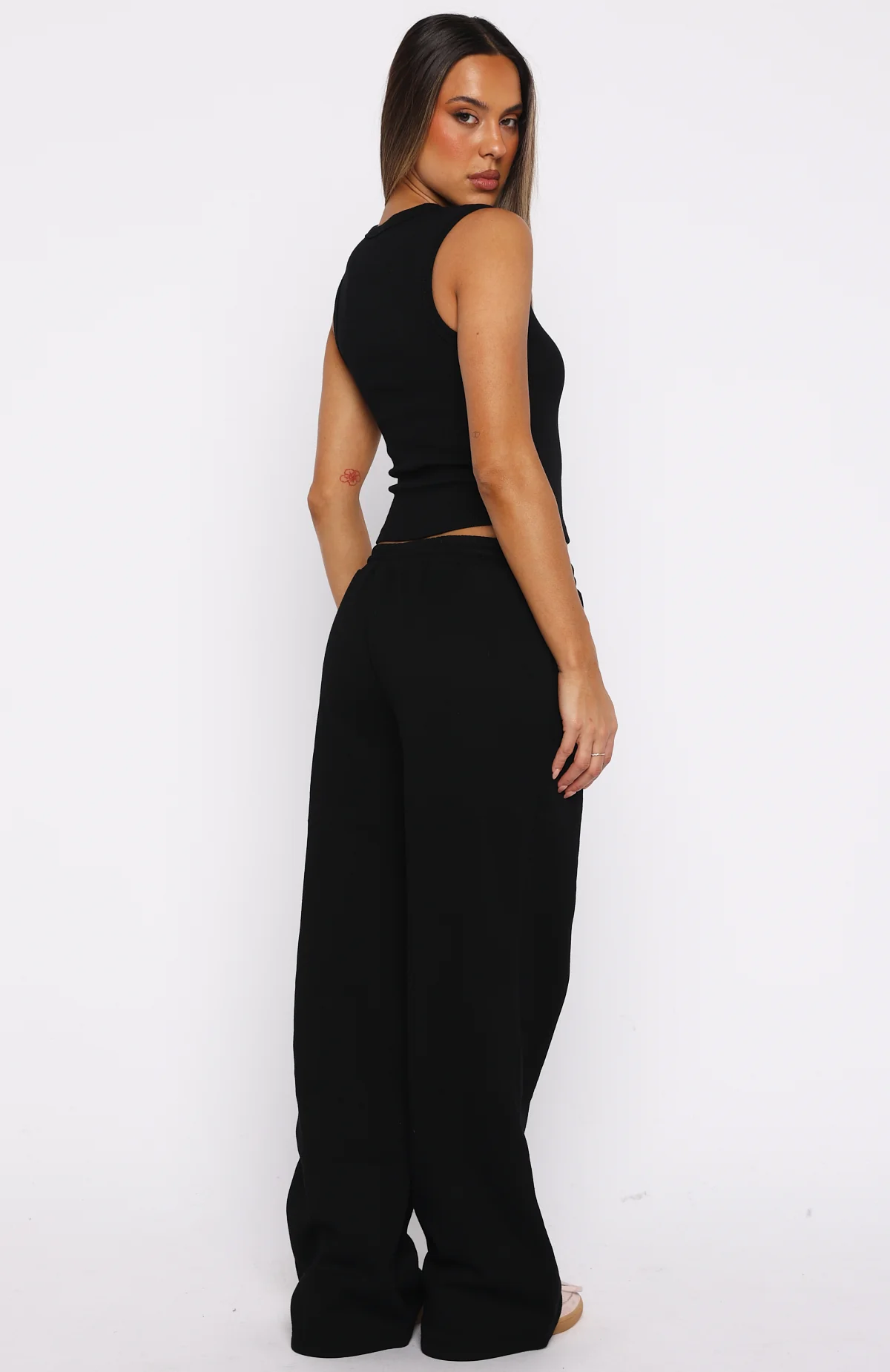 Club 14 Allie Wide Leg Sweatpants Black