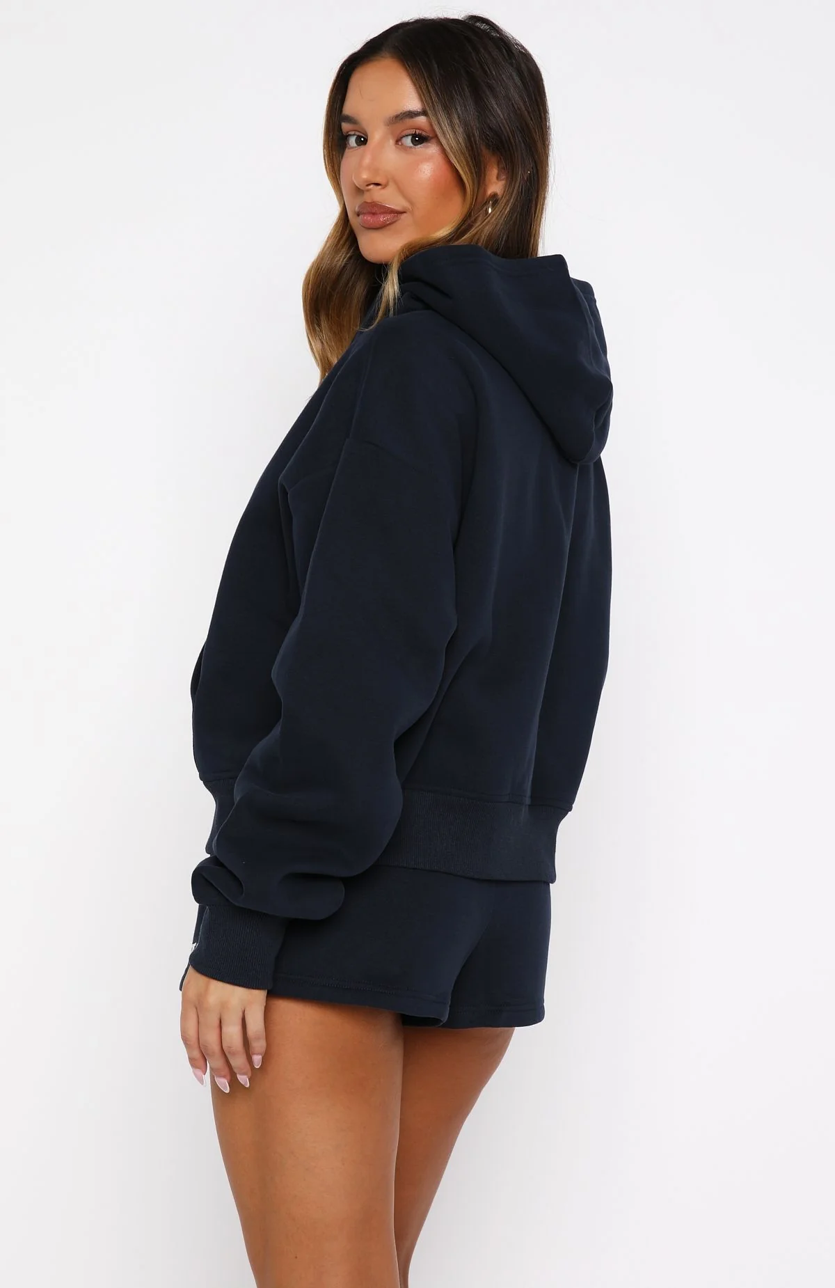 Test Drive Boxy Zip Front Hoodie Dark Navy