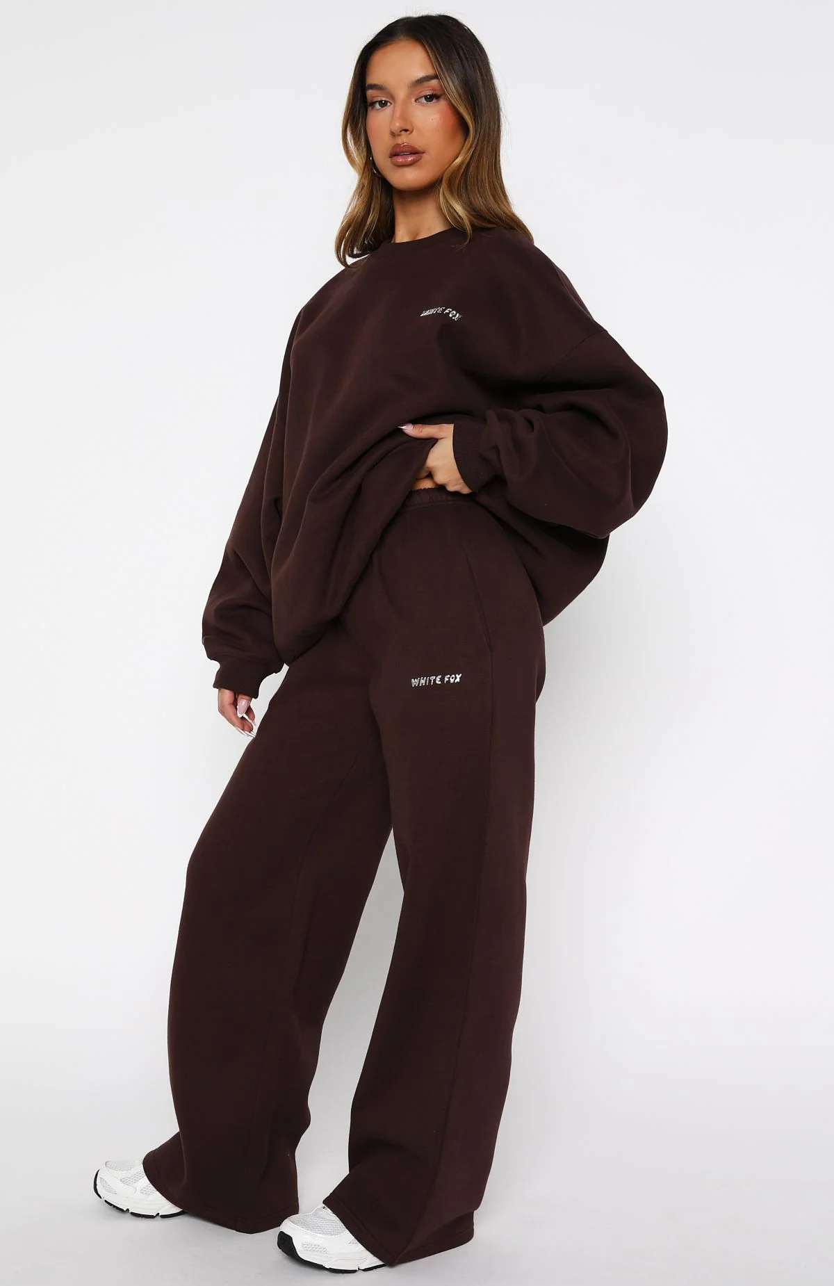 Test Drive Wide Leg Sweatpants Chocolate