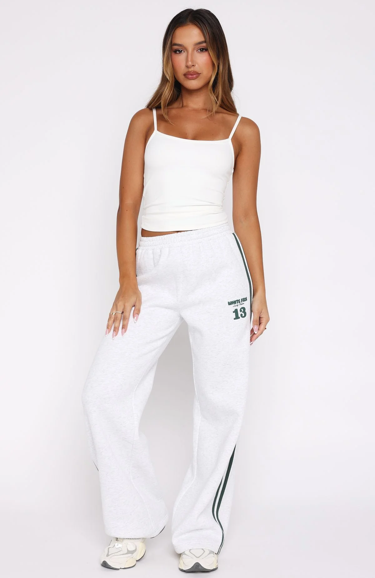 Lucky Thirteen Charise Wide Leg Sweatpants Grey Marle