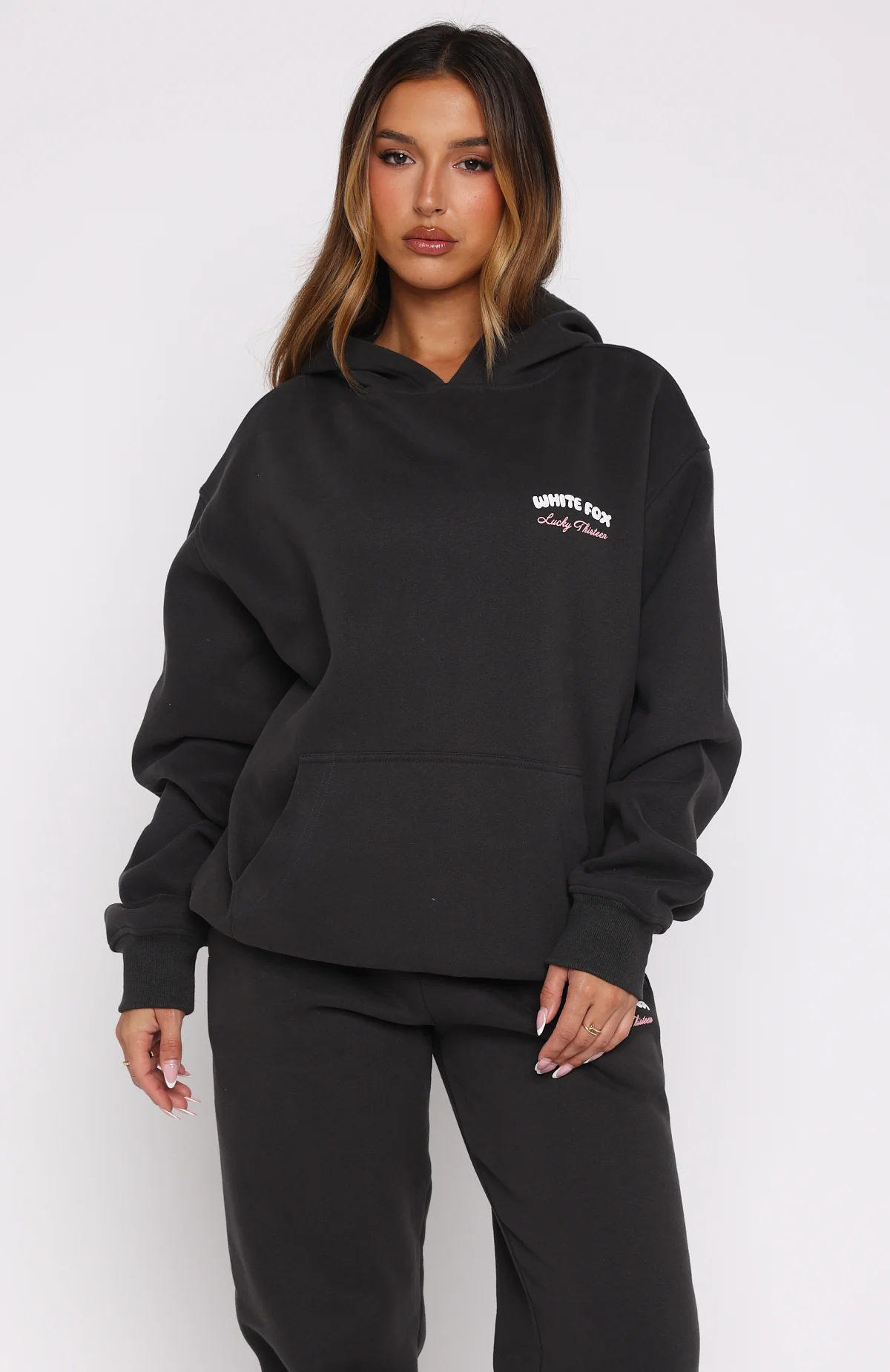 Lucky Thirteen Cheyenne Oversized Hoodie Charcoal