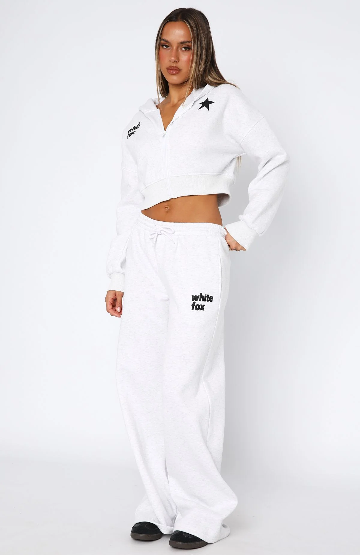 From The Archives Charli Wide Leg Sweatpants Grey Marle