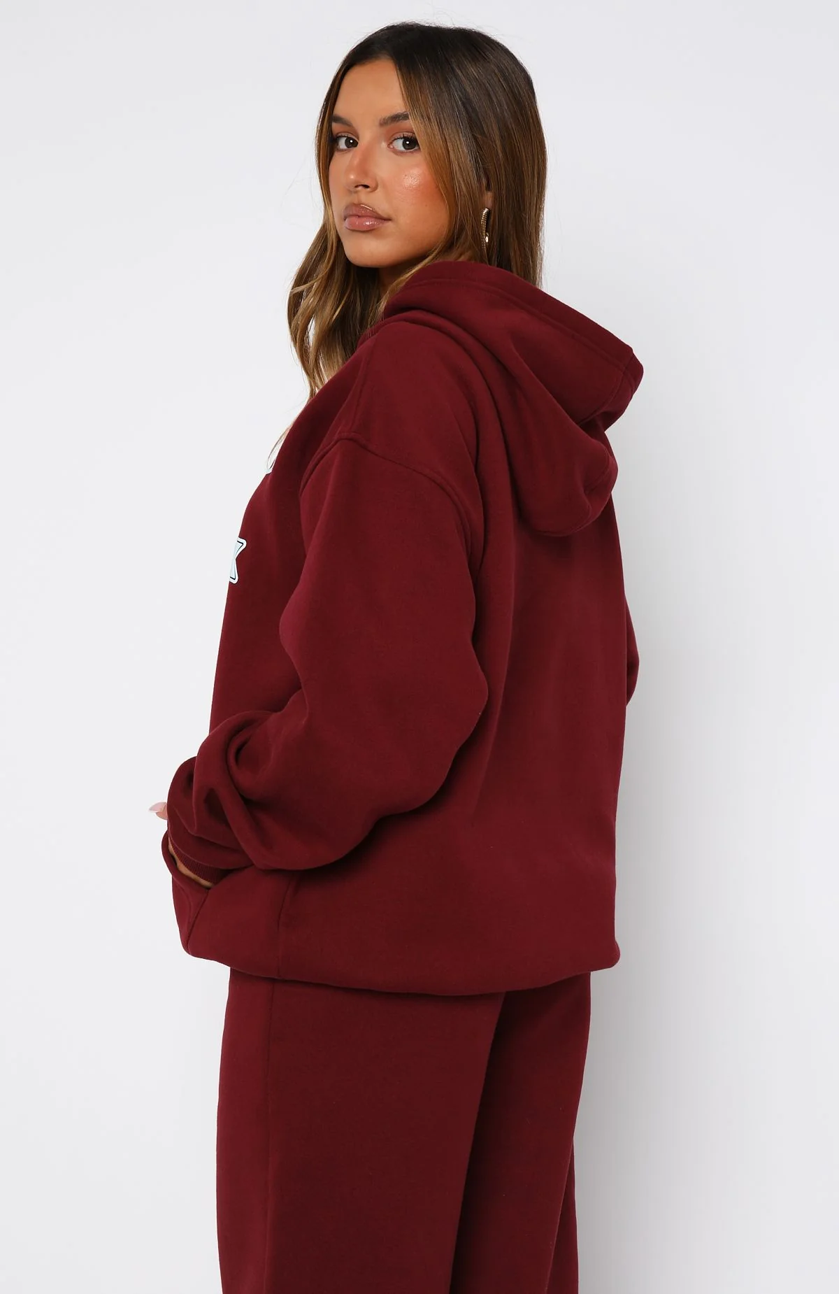 Ready To Go Oversized Hoodie Burgundy