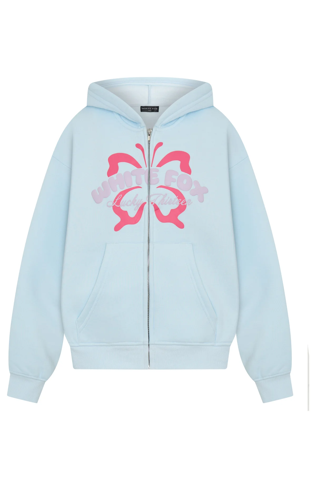 Lucky Thirteen Audrina Boxy Zip Front Hoodie Blue