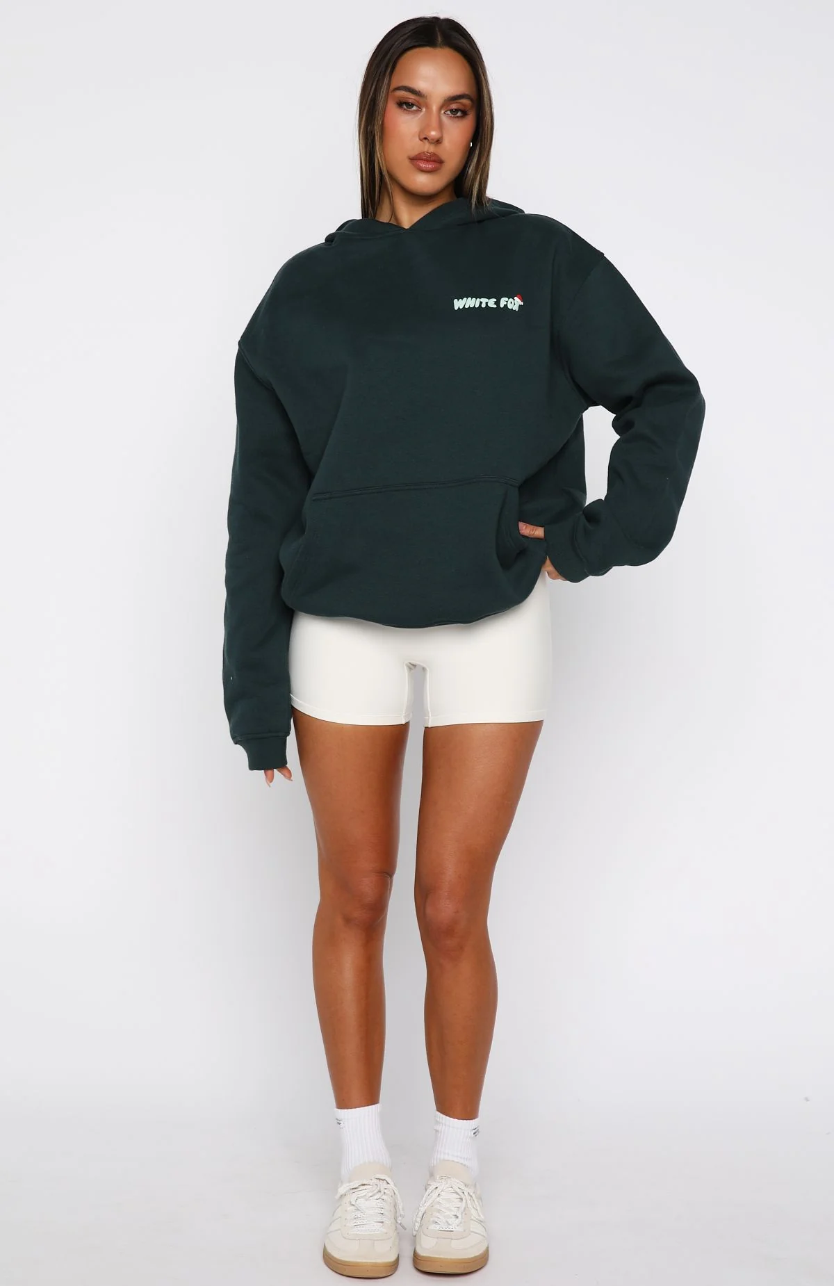 Holly Jolly Christmas Oversized Hoodie Pine