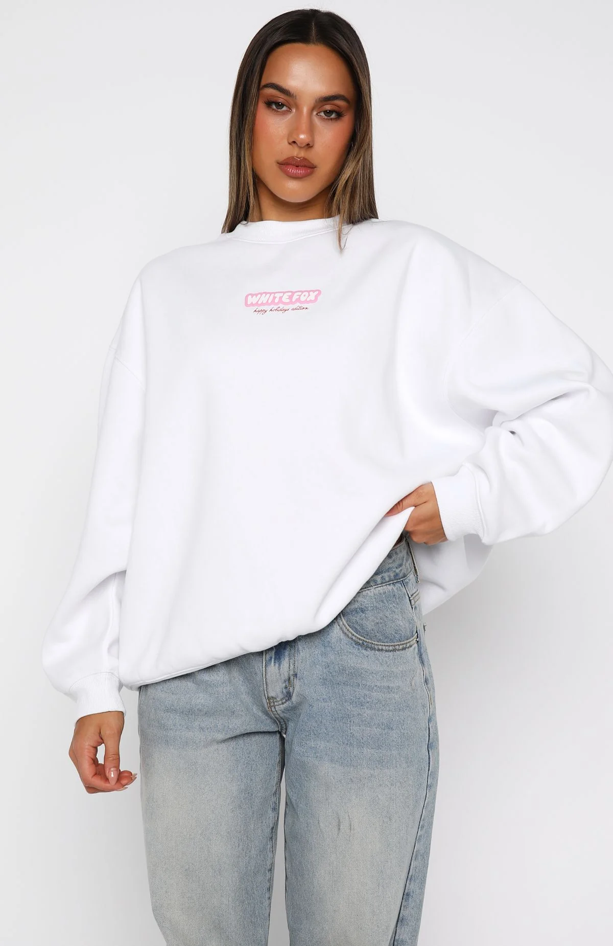 Santa Baby Oversized Sweater White