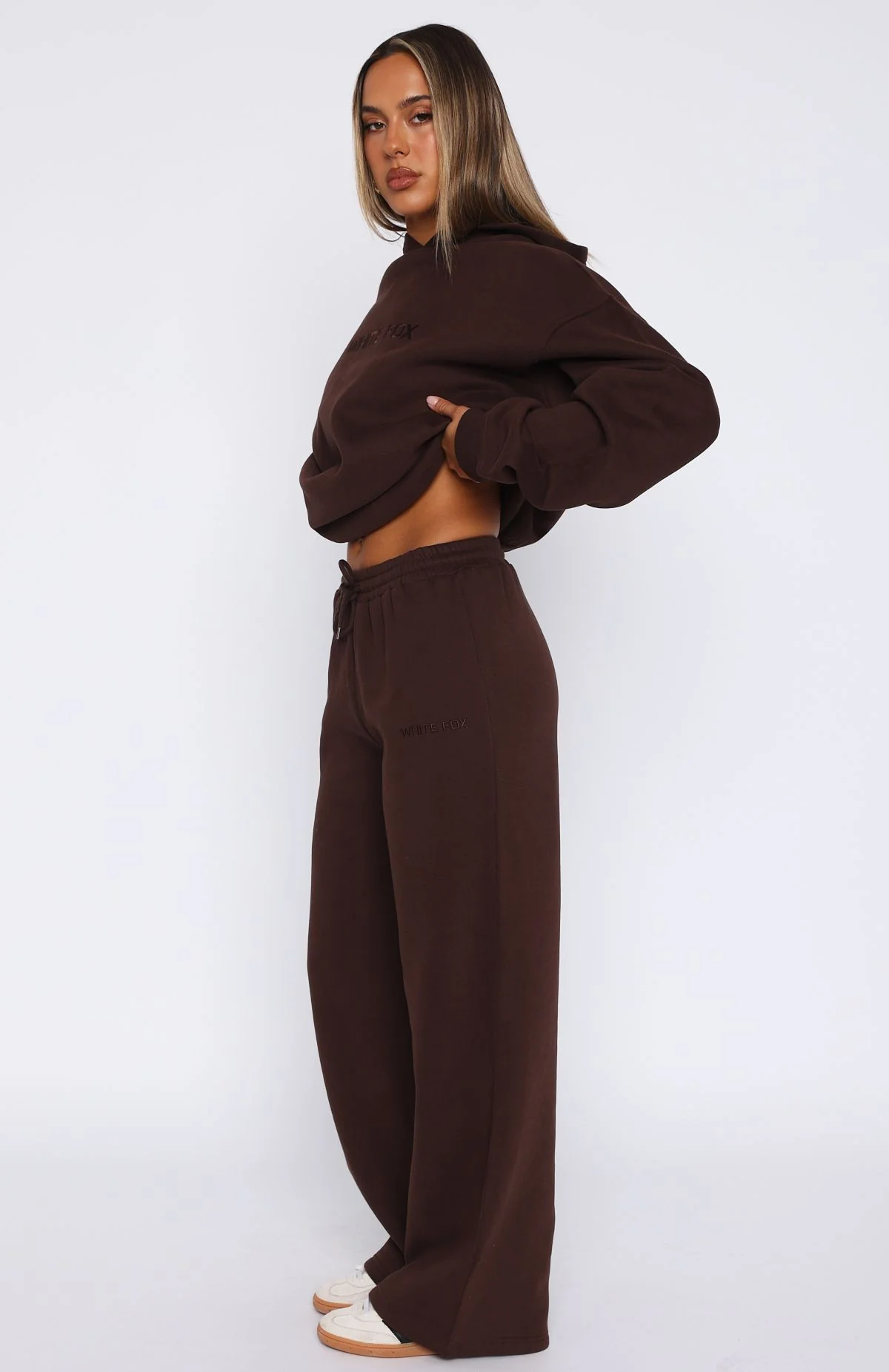 Stay Lifted Wide Leg Sweatpants Bitter Chocolate
