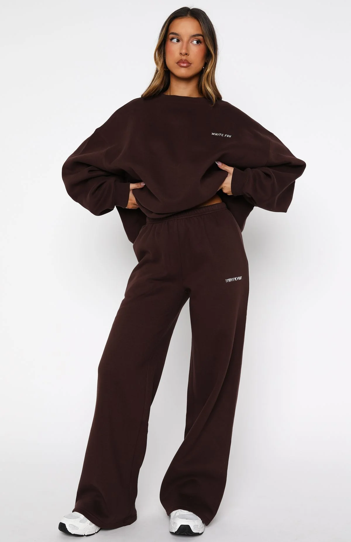 Test Drive Wide Leg Sweatpants Chocolate