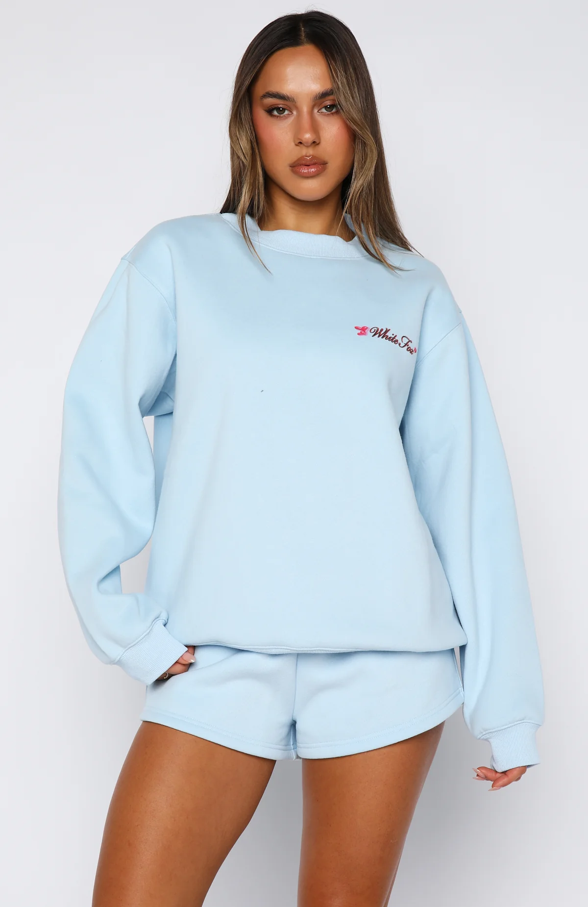 Trouble Maker Oversized Sweater Baby Blue