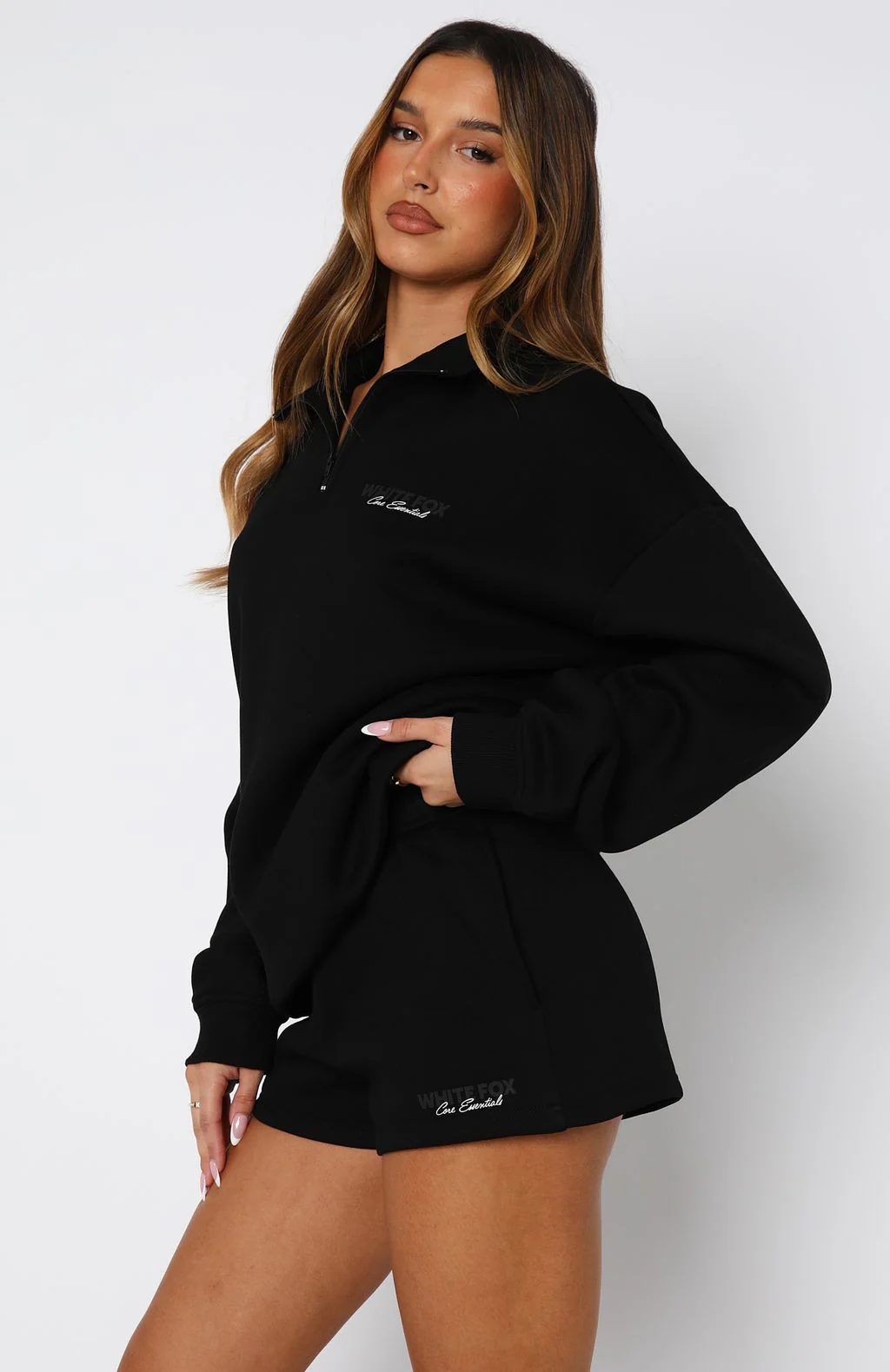 Core Essentials Zip Sweater Black