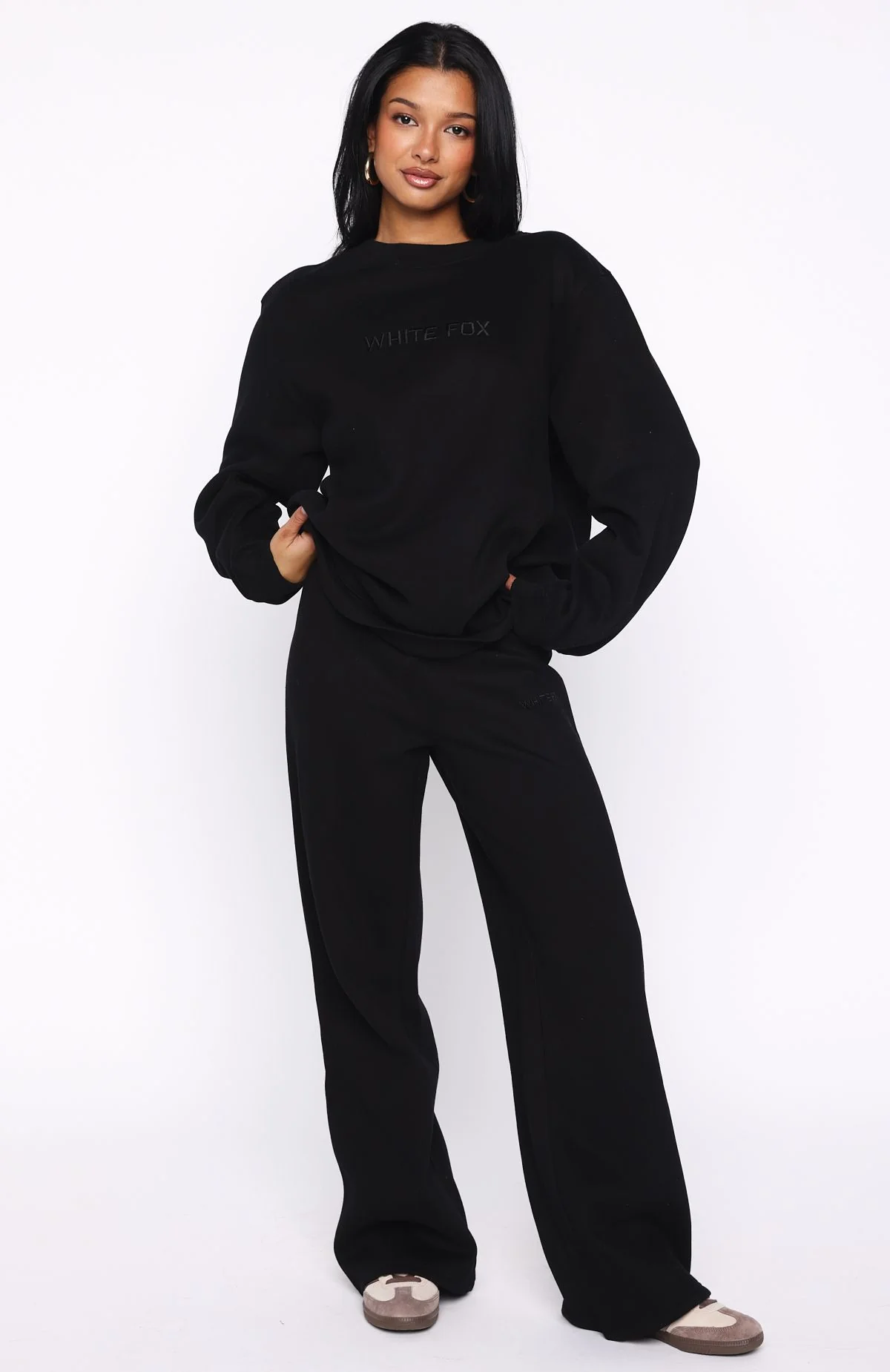 Stay Lifted Wide Leg Sweatpants Black