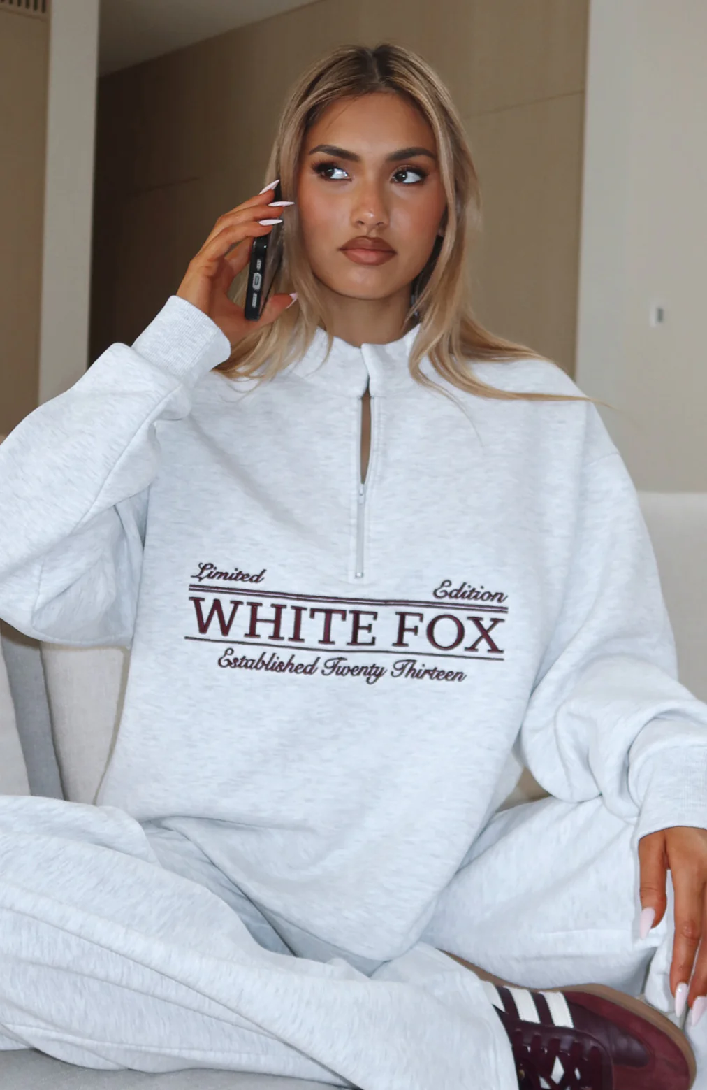 Standing My Ground Zip Front Sweater Grey Marle