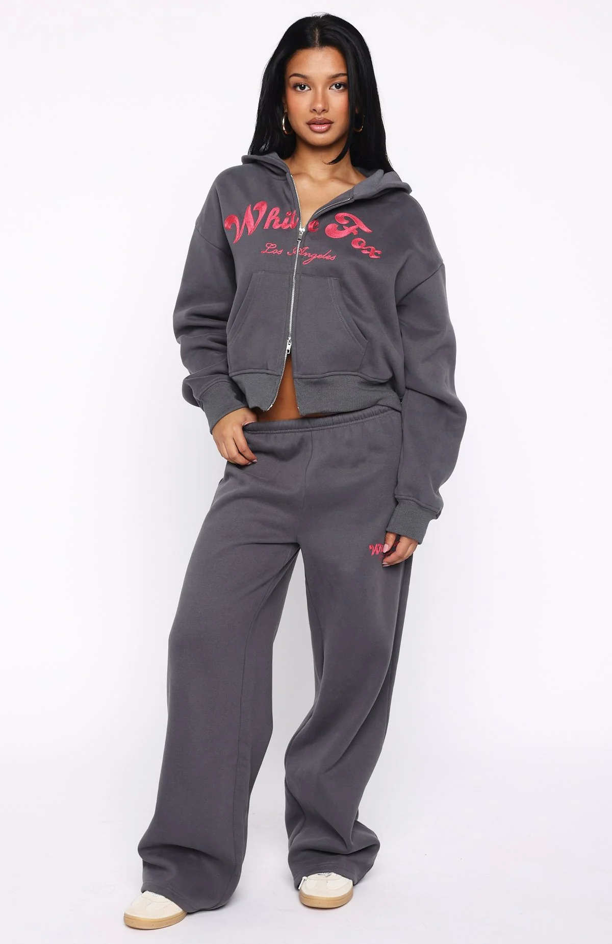 Through Thick And Thin Boxy Zip Front Hoodie Volcanic
