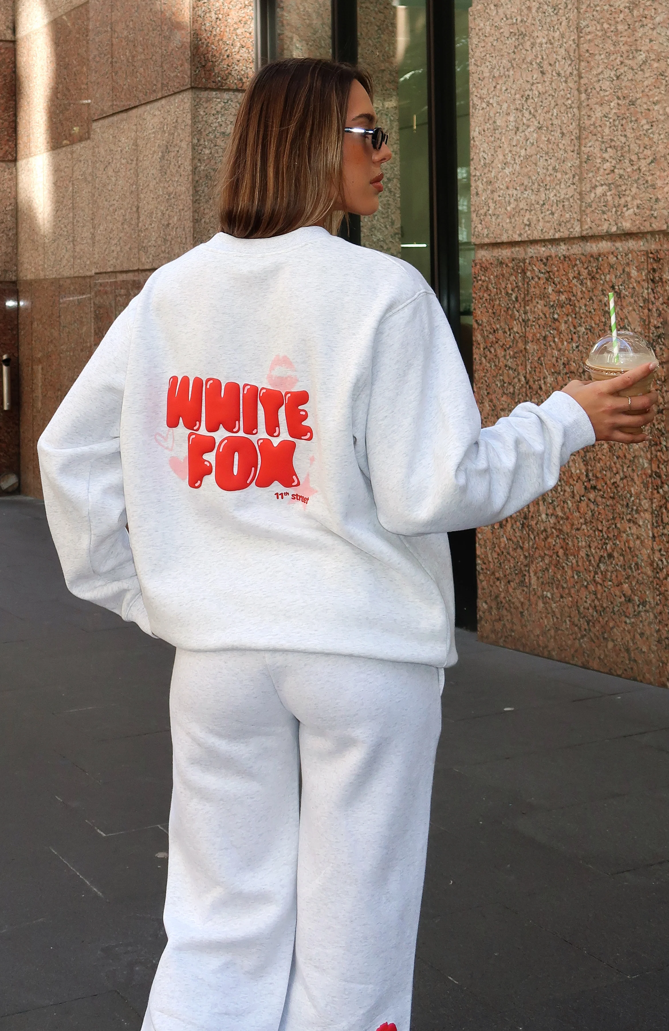 11th Street Sweet Kisses Oversized Sweater Cherry Glaze