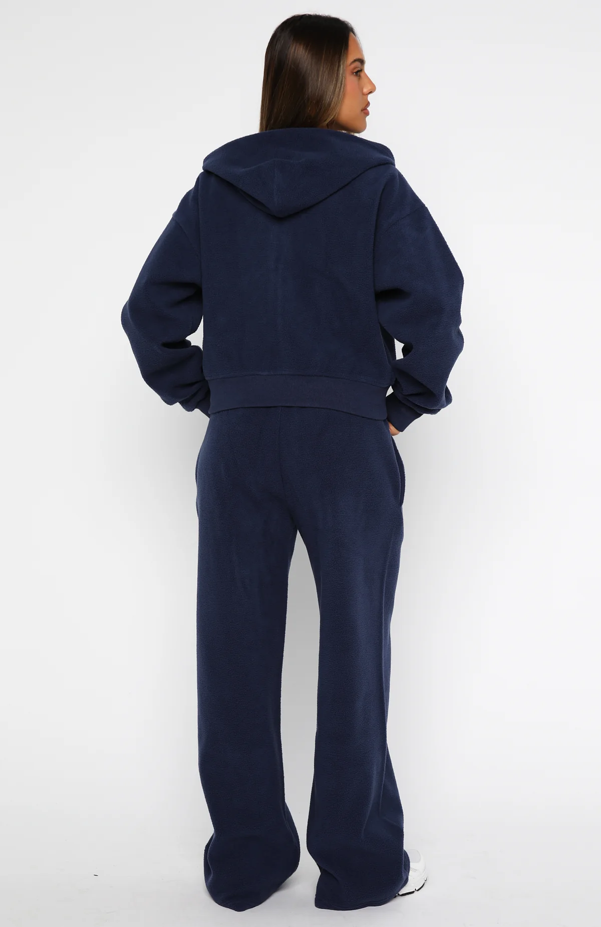 Just For Now Fleece Wide Leg Sweatpants Navy