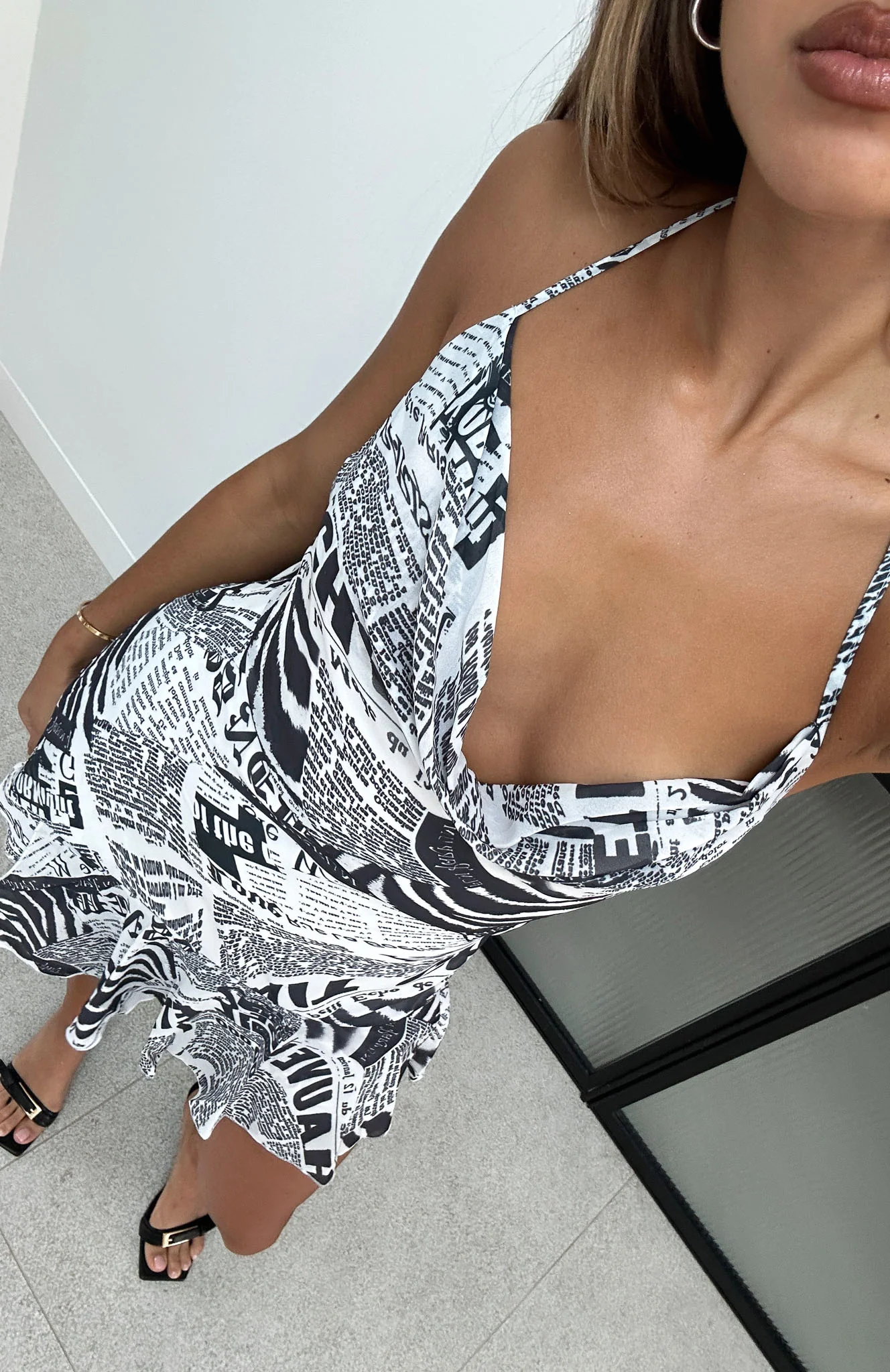 My Darling Mini Dress Newsprint