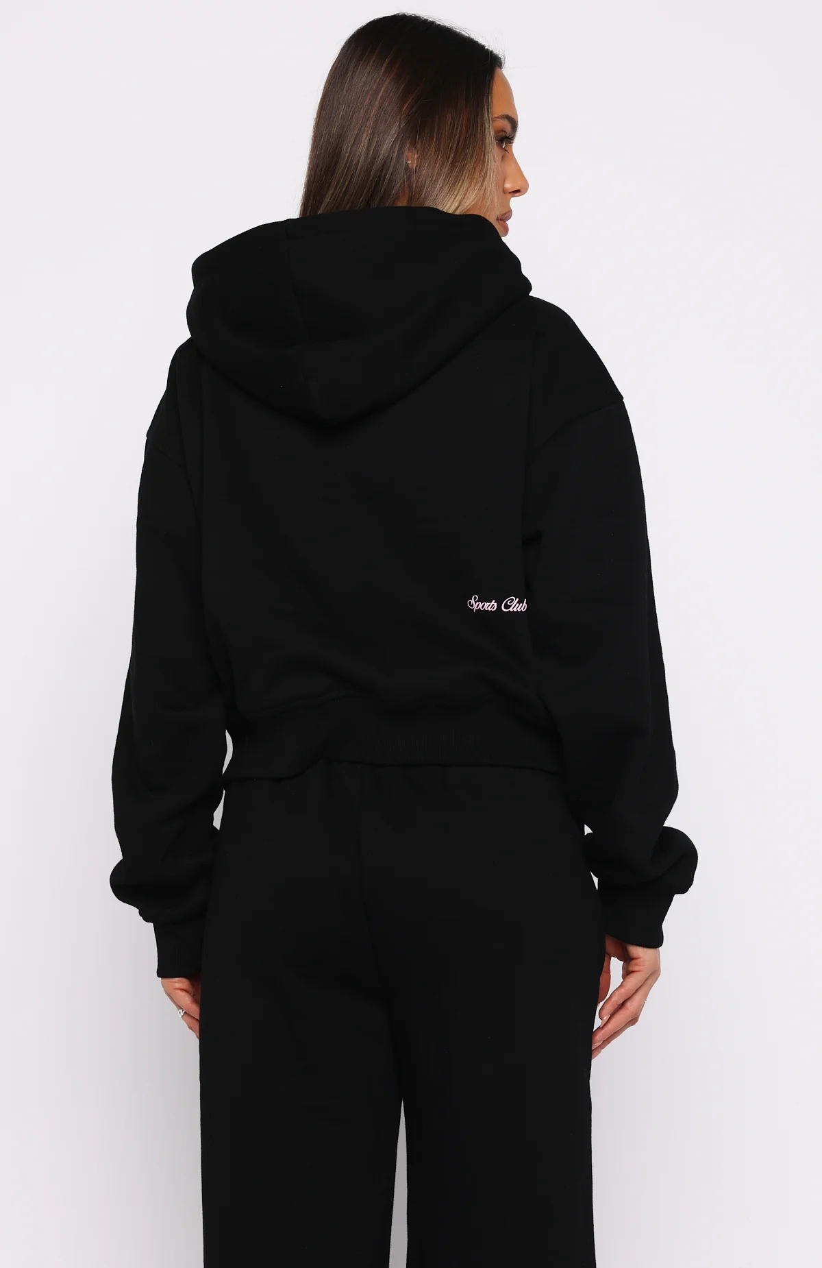 Club 14 Allie Boxy Zip Front Hoodie Black