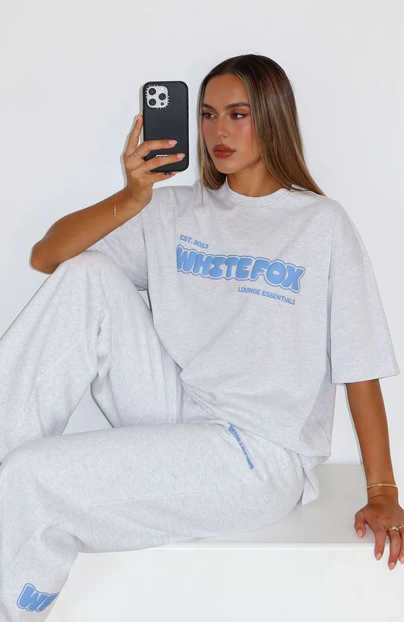 Give It A Try Oversized Tee Grey Marle