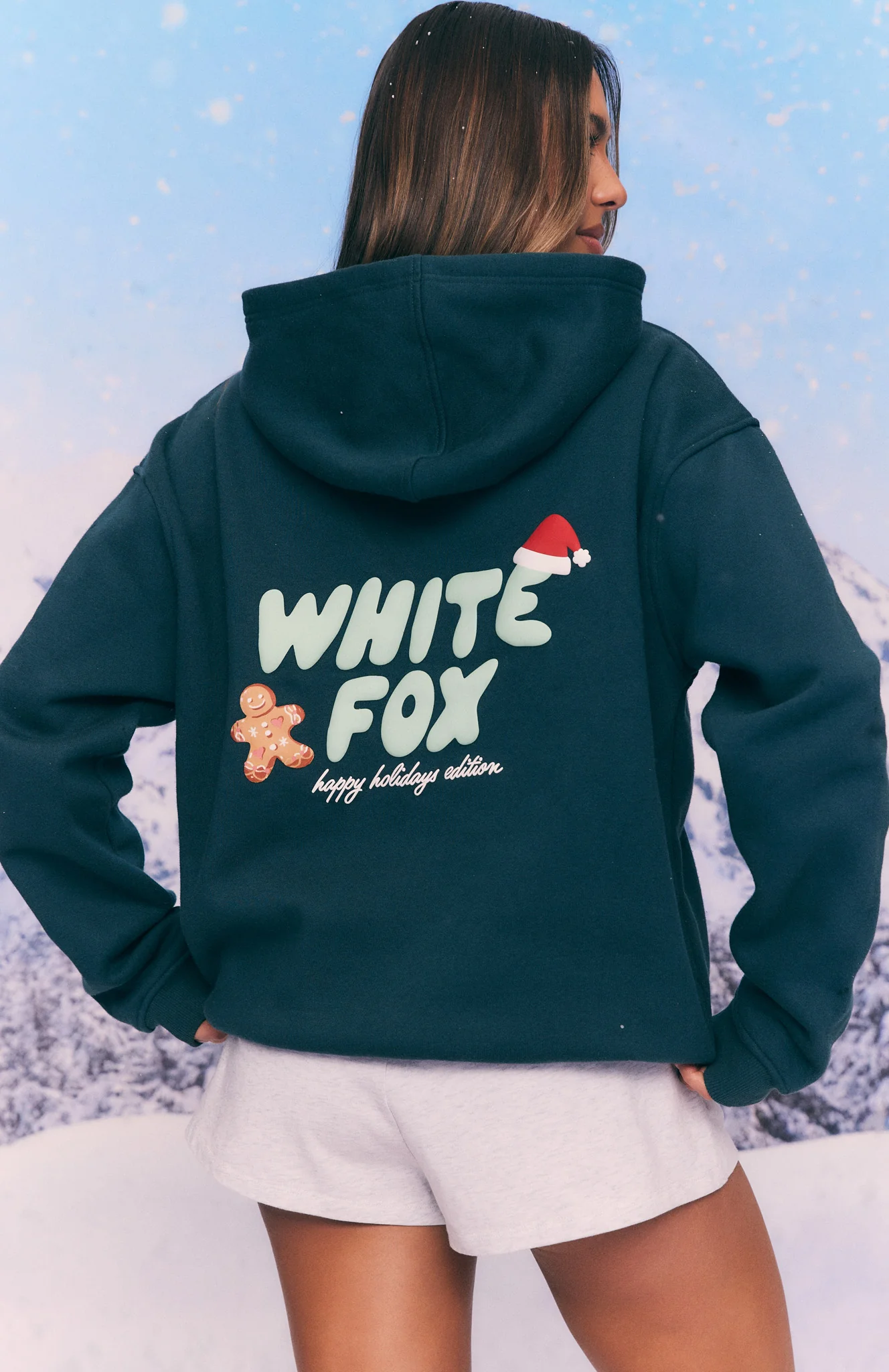 Holly Jolly Christmas Oversized Hoodie Pine