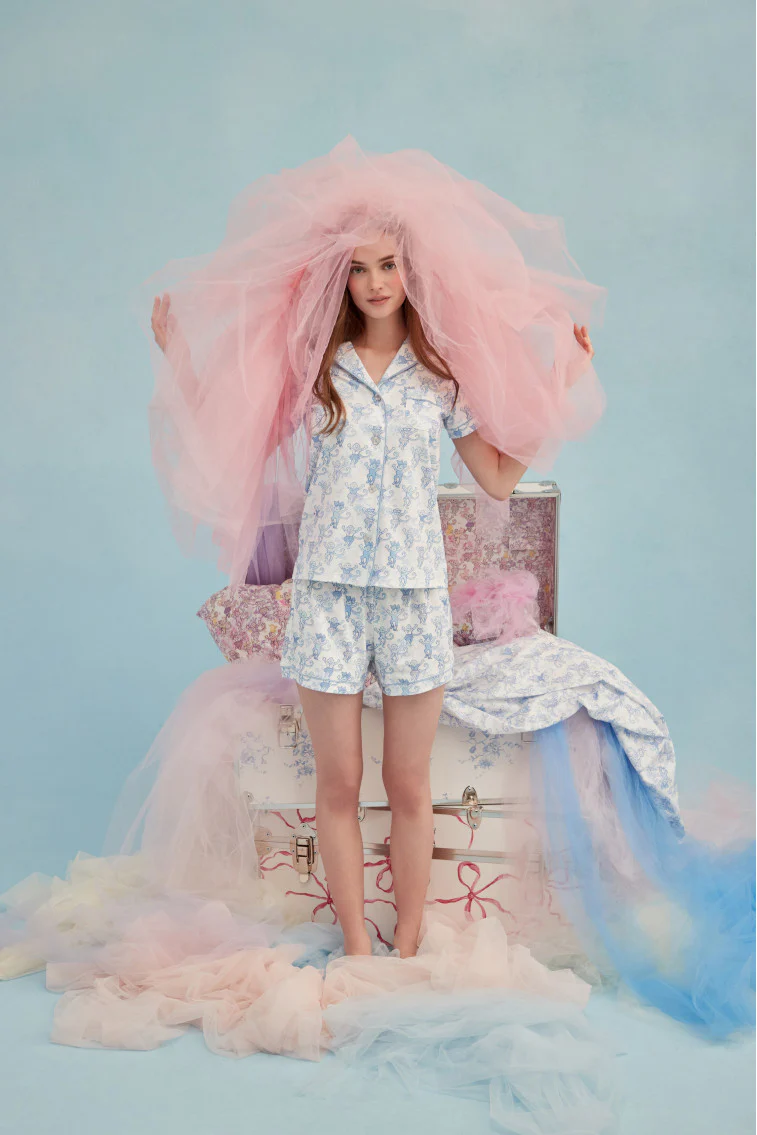 Roller Rabbit x LoveShackFancy Pastiche De Monkey Women's Polo Pajama