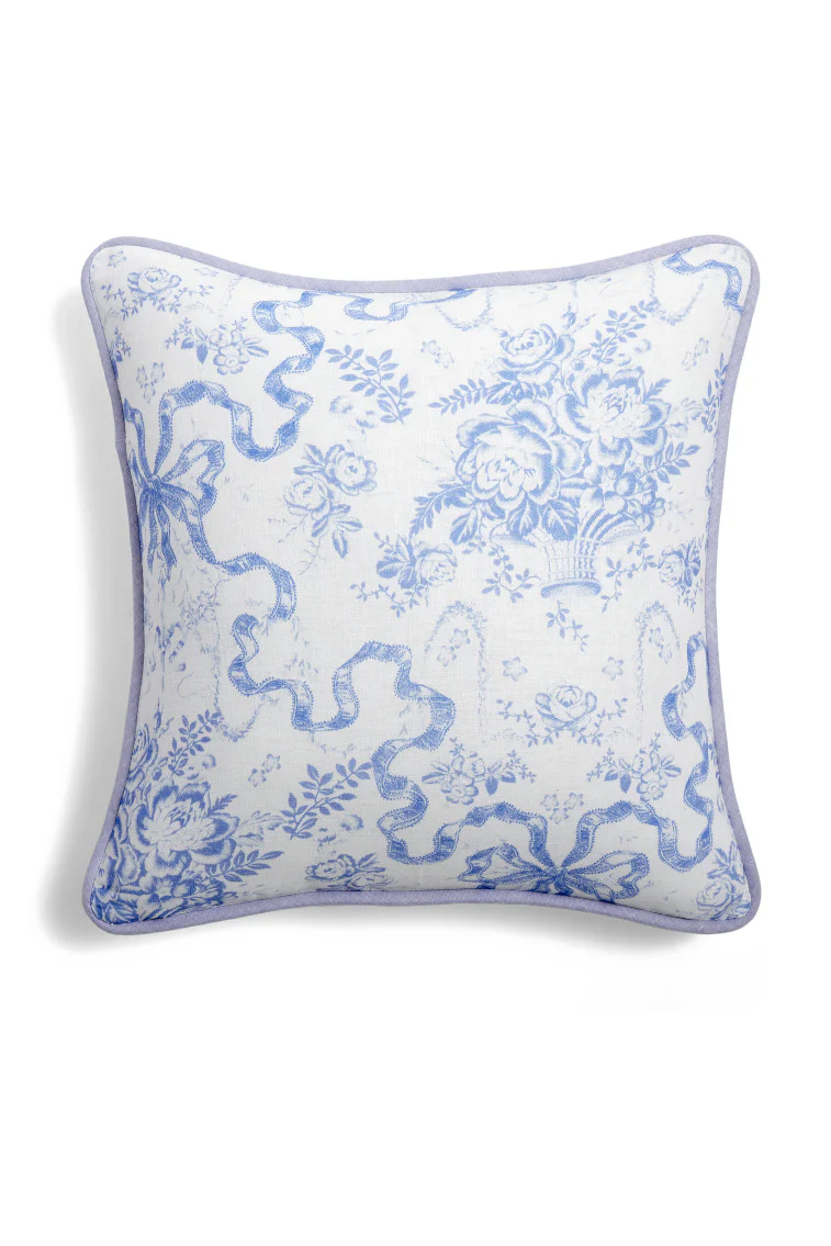 Linen Throw Pillow - BLISSFUL BLUE