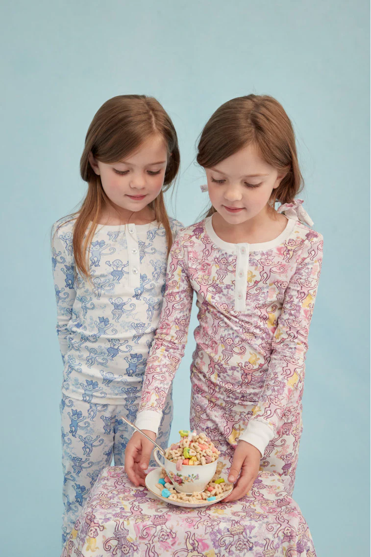 Roller Rabbit x LoveShackFancy Pastiche De Monkey Kids Pajama