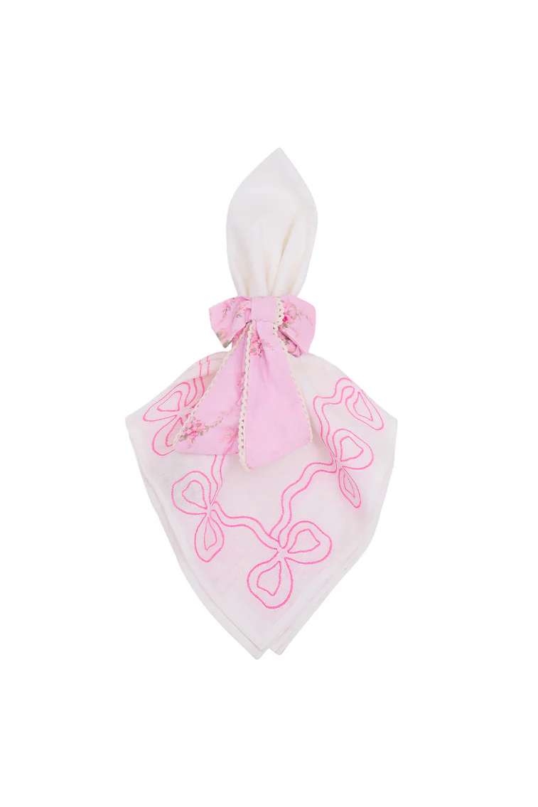 Bow Napkin Rings Set Of 4 - BALLET MEADOW