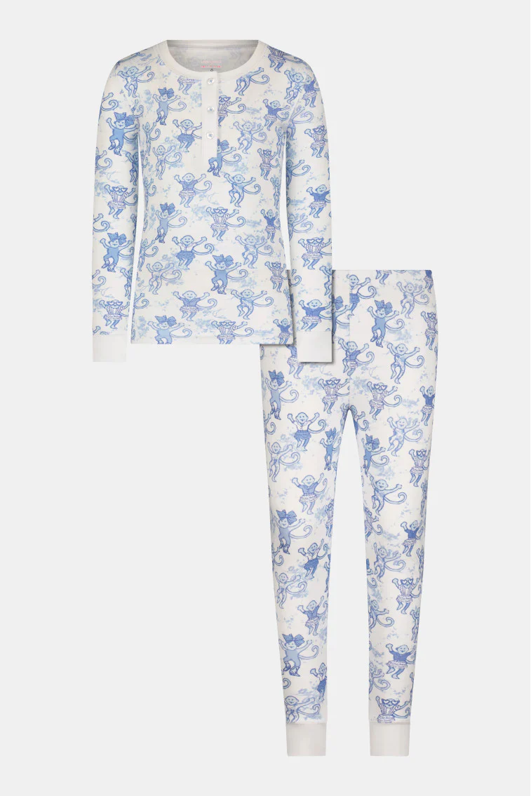 Roller Rabbit x LoveShackFancy Pastiche De Monkey Kids Pajama
