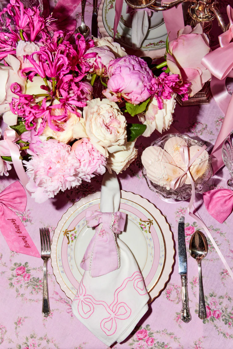 Bow Napkin Rings Set Of 4 - BALLET MEADOW