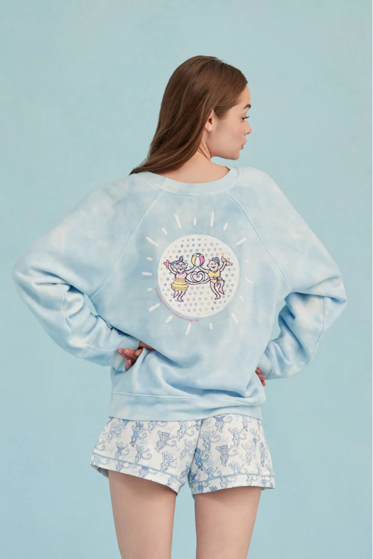 Roller Rabbit x LoveShackFancy Fun In The Sun Monkey Crewneck