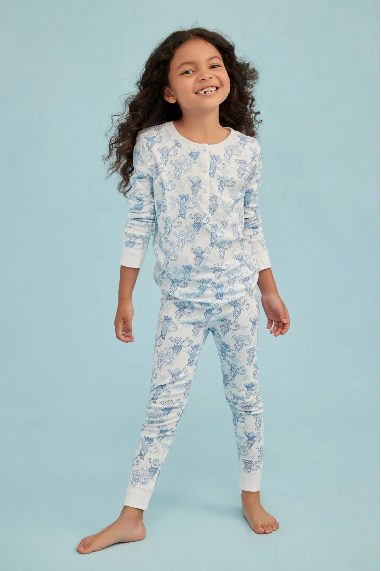 Roller Rabbit x LoveShackFancy Pastiche De Monkey Kids Pajama