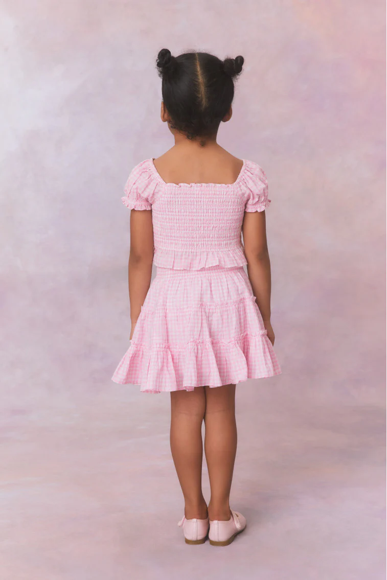 Girls Smocked Gingham Fabielle Top