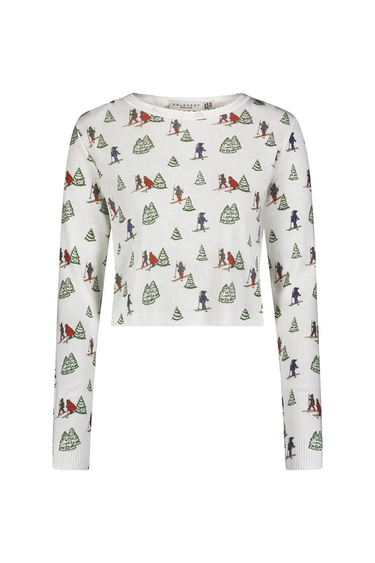 Polka Dot England Nell Crop Slouchy Top