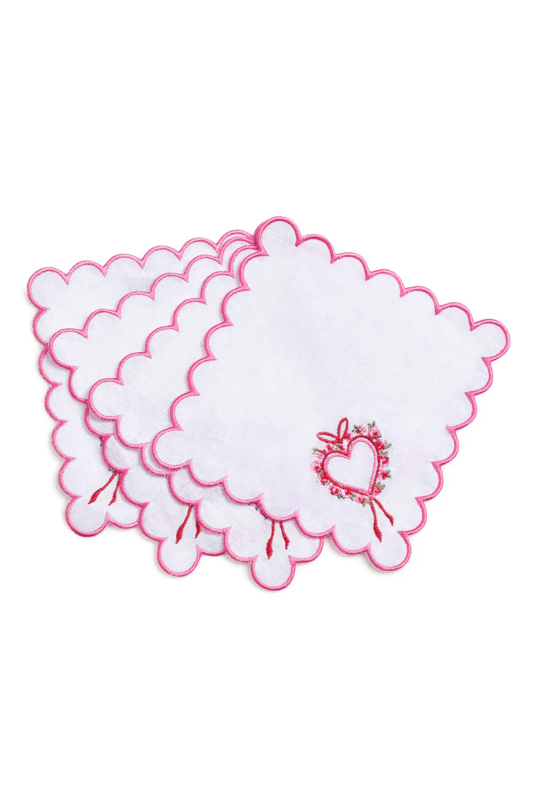 Bow Cocktail Napkins Set Of 4 - HOLIDAY WREATH