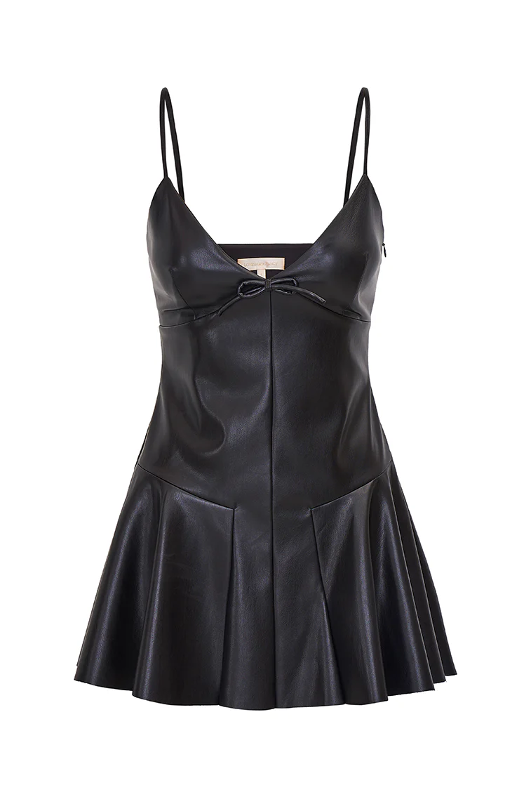Falletta Vegan Leather Mini Dress