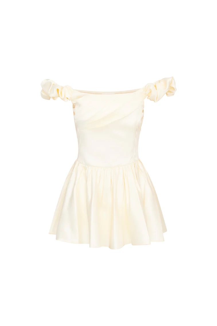 Cailey Off-The-Shoulder Draped Mini Dress